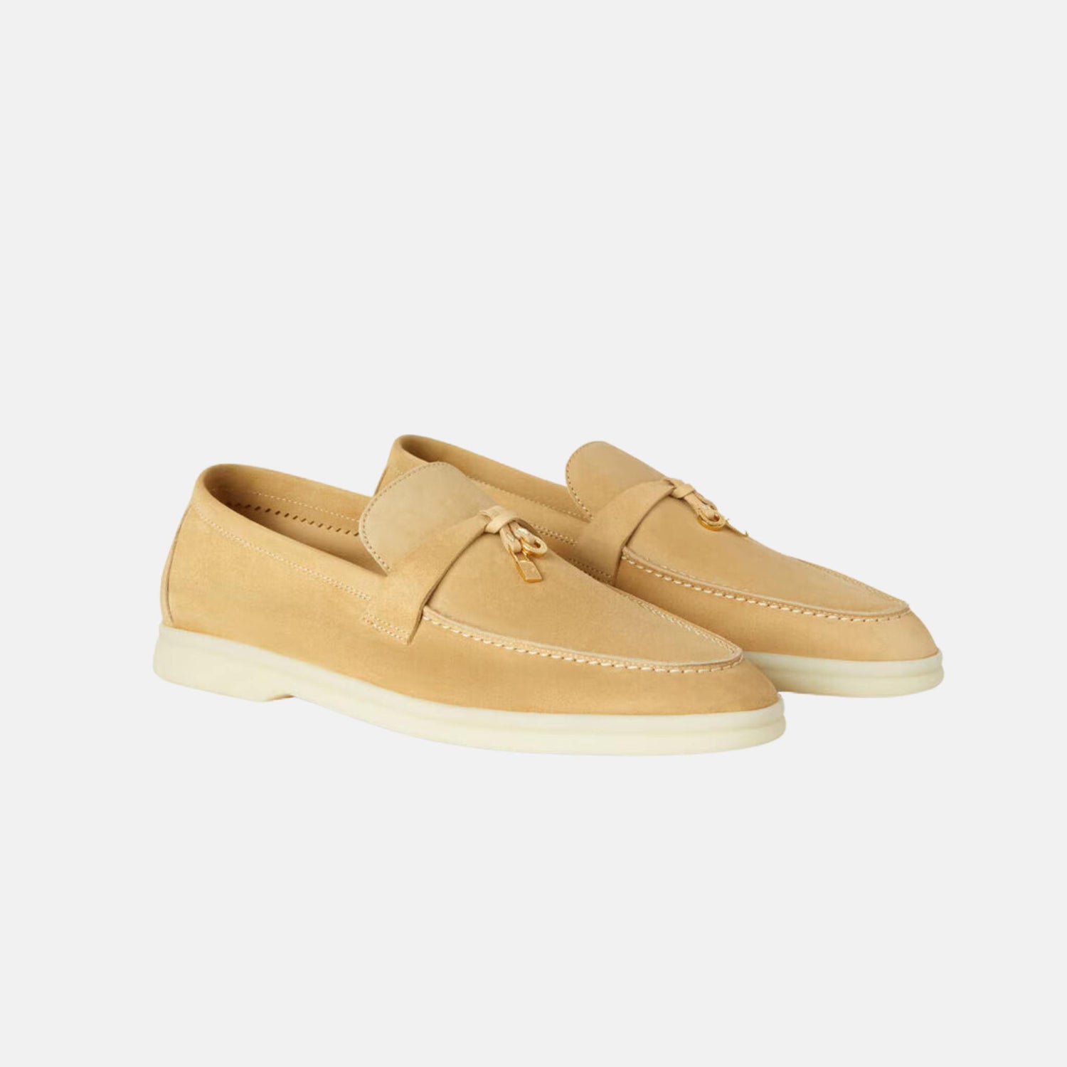 Loro Piana Summer Charms Walk Loafer Suede, Hinoki Wood, Front