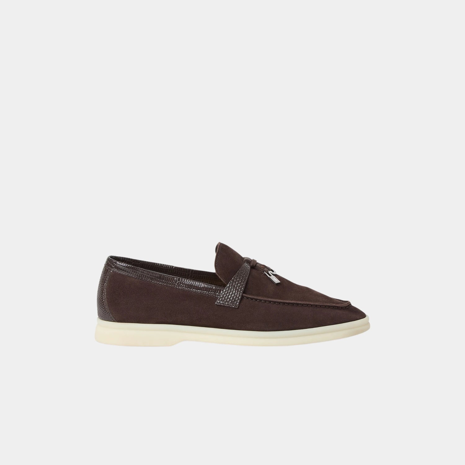 Loro Piana Summer Charms Walk Loafer Suede Lizard Skin, Pecora Nora, Side