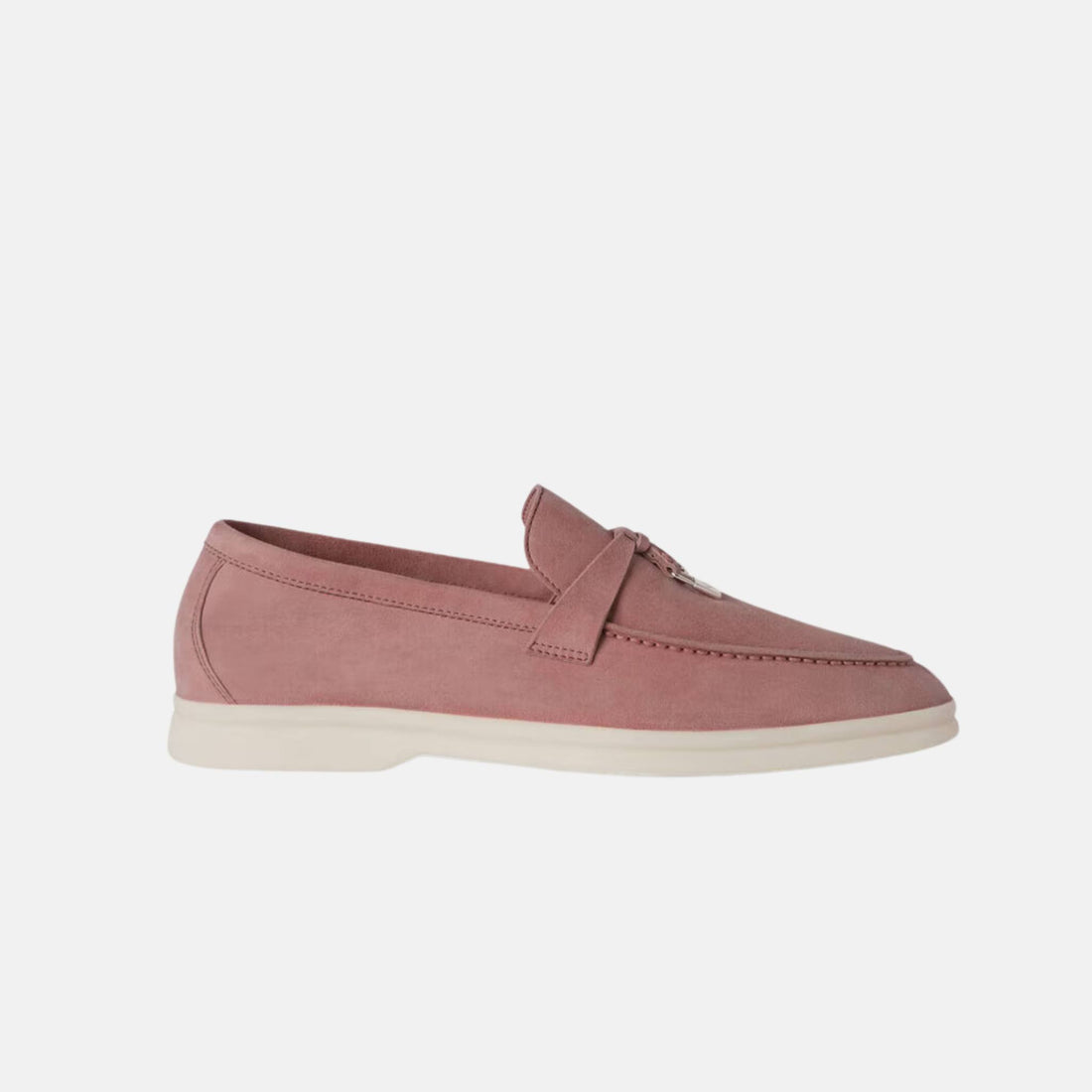 Loro Piana حذاء لوفر Summer Charms Walk من الشامواه، Flowering Cherry، جانبي