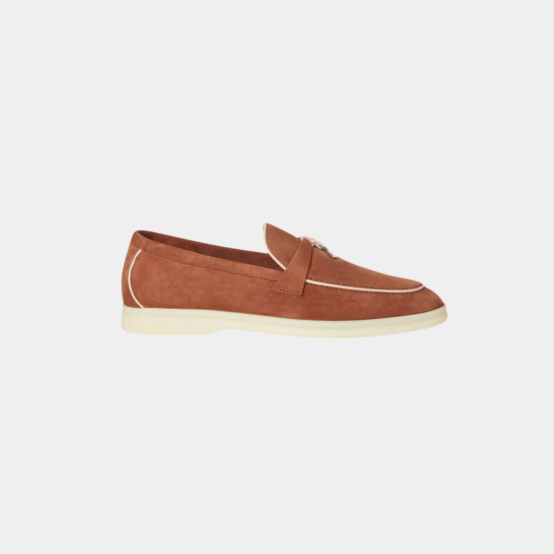 Loro Piana Summer Charms Walk Loafers Suede Goatskin, Rocky Road, Side View