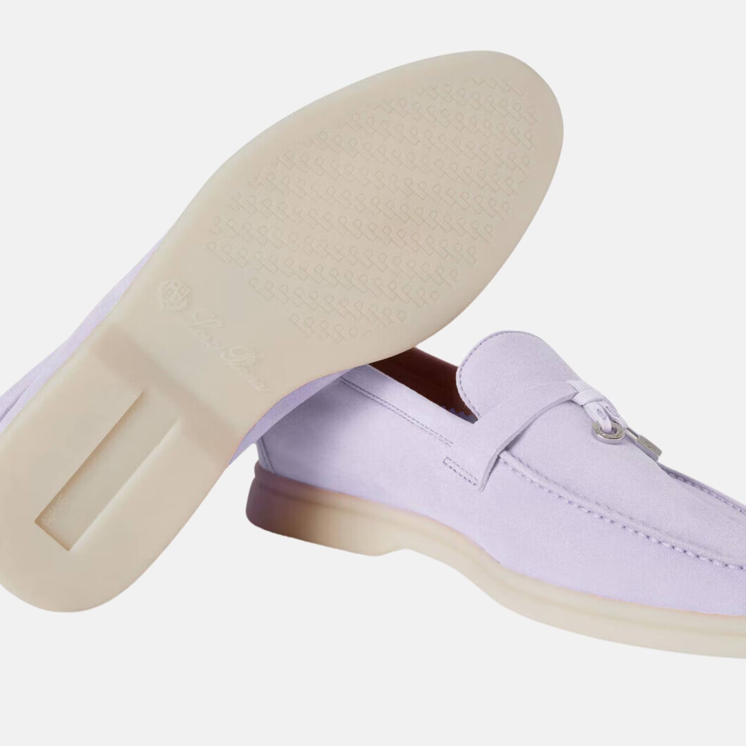 Loro Piana Summer Charms Walk Loafers Suede, Lilac Wagasa, Bottom