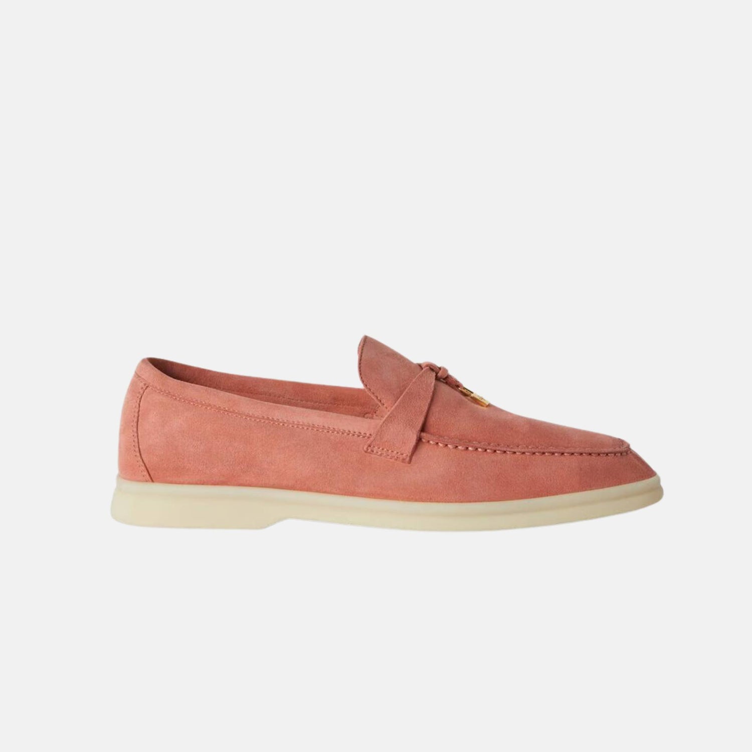 Loro Piana Summer Charms Walk Loafers Suede, Sorbet Pink , Side