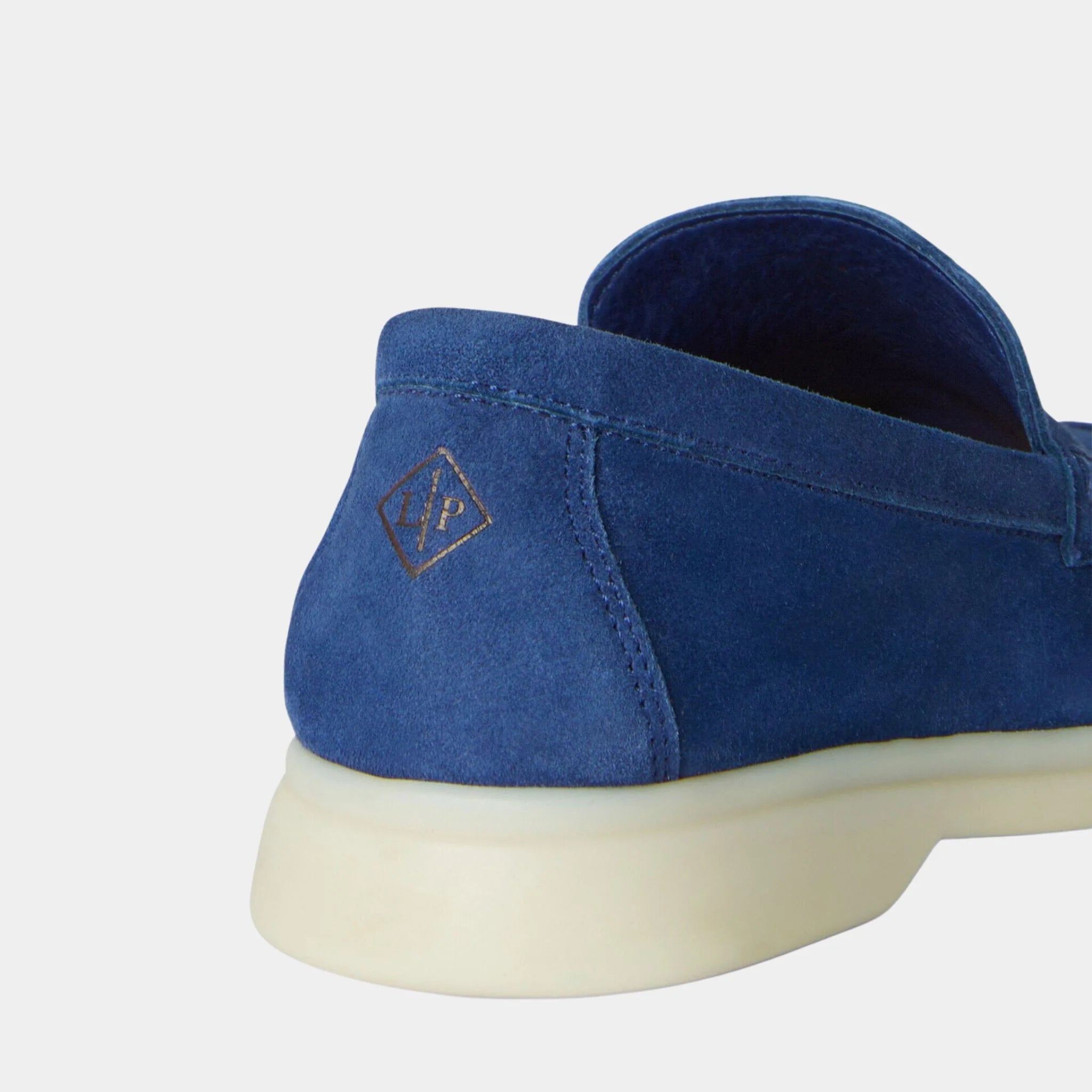 Loro Piana Summer Walk Kids Loafers Suede, Blue Fluorite, Back