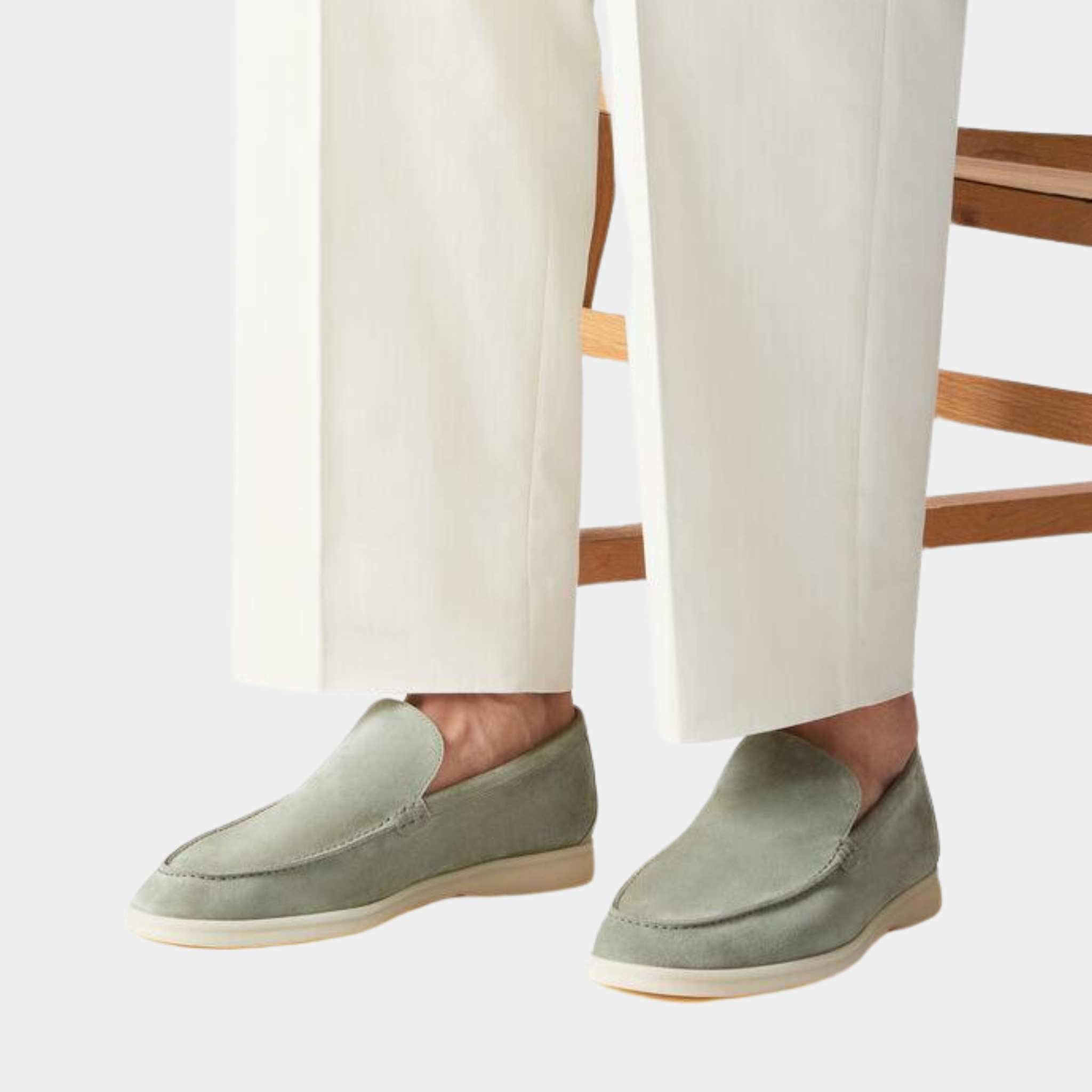 Loro Piana Summer Walk Loafers Green Tea, Model