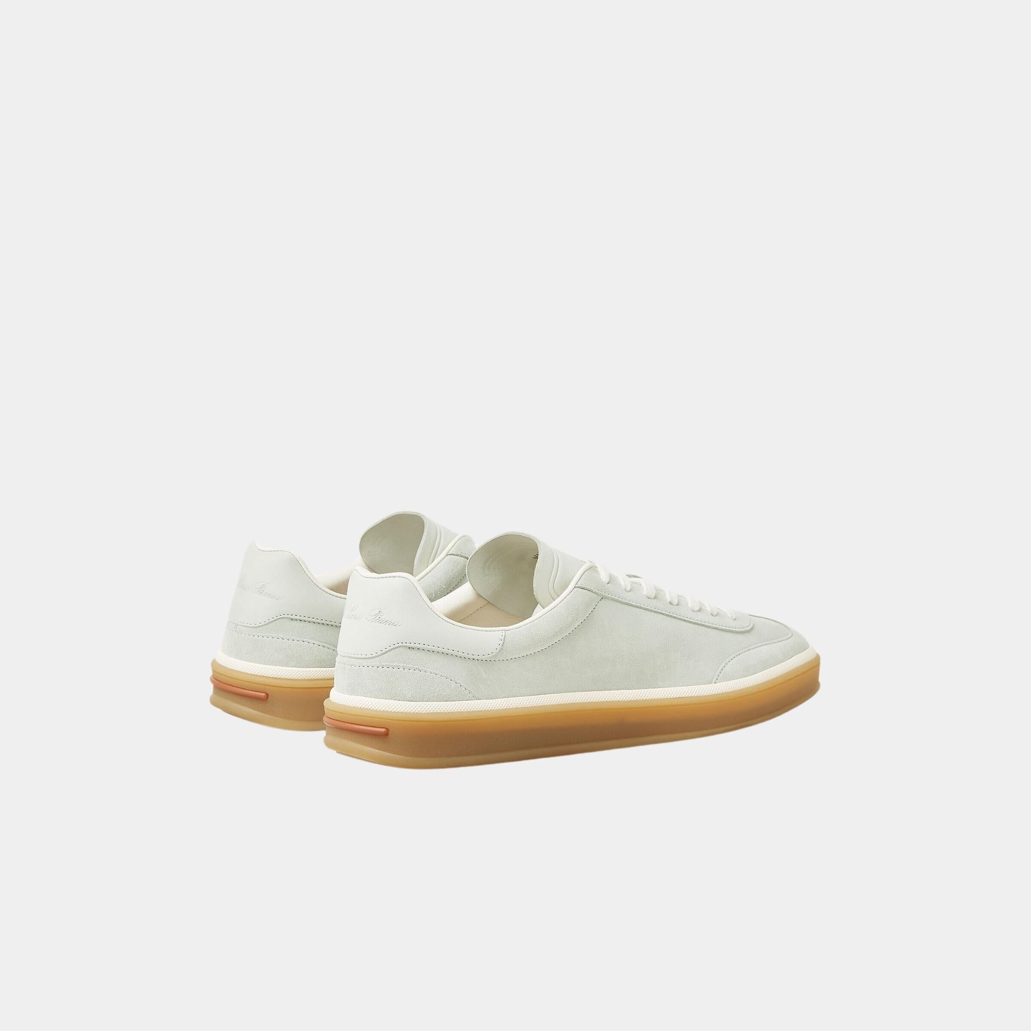 Loro Piana Tennis Walk Sneaker Men Suede Calf Split, Popsicle Mint, Back