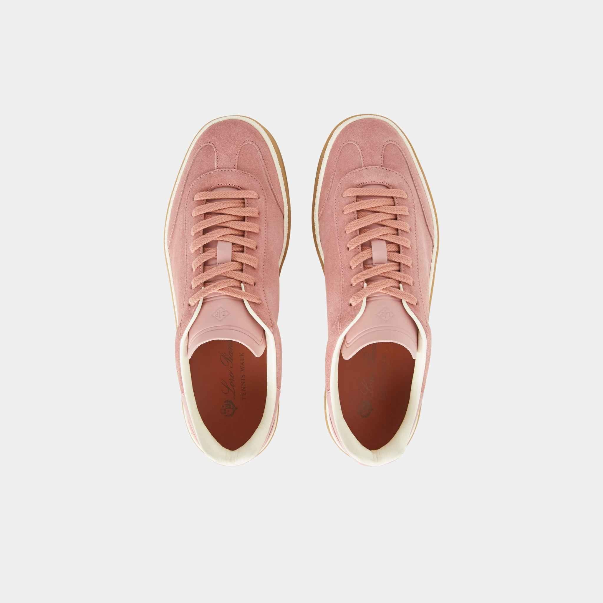 Loro Piana Tennis Walk Sneaker Suede Calf Split, Flowering Cherry, Top