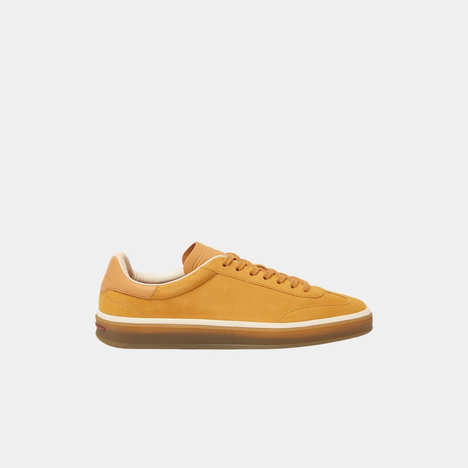 Loro Piana Tennis Walk Sneaker Suede Calf Split, Saffron Tea, Side