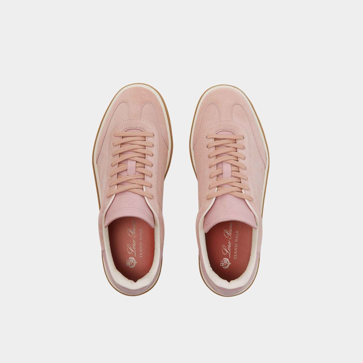 Loro Piana Tennis Walk Sneaker Suede Calf Split, Summer Pink, Top