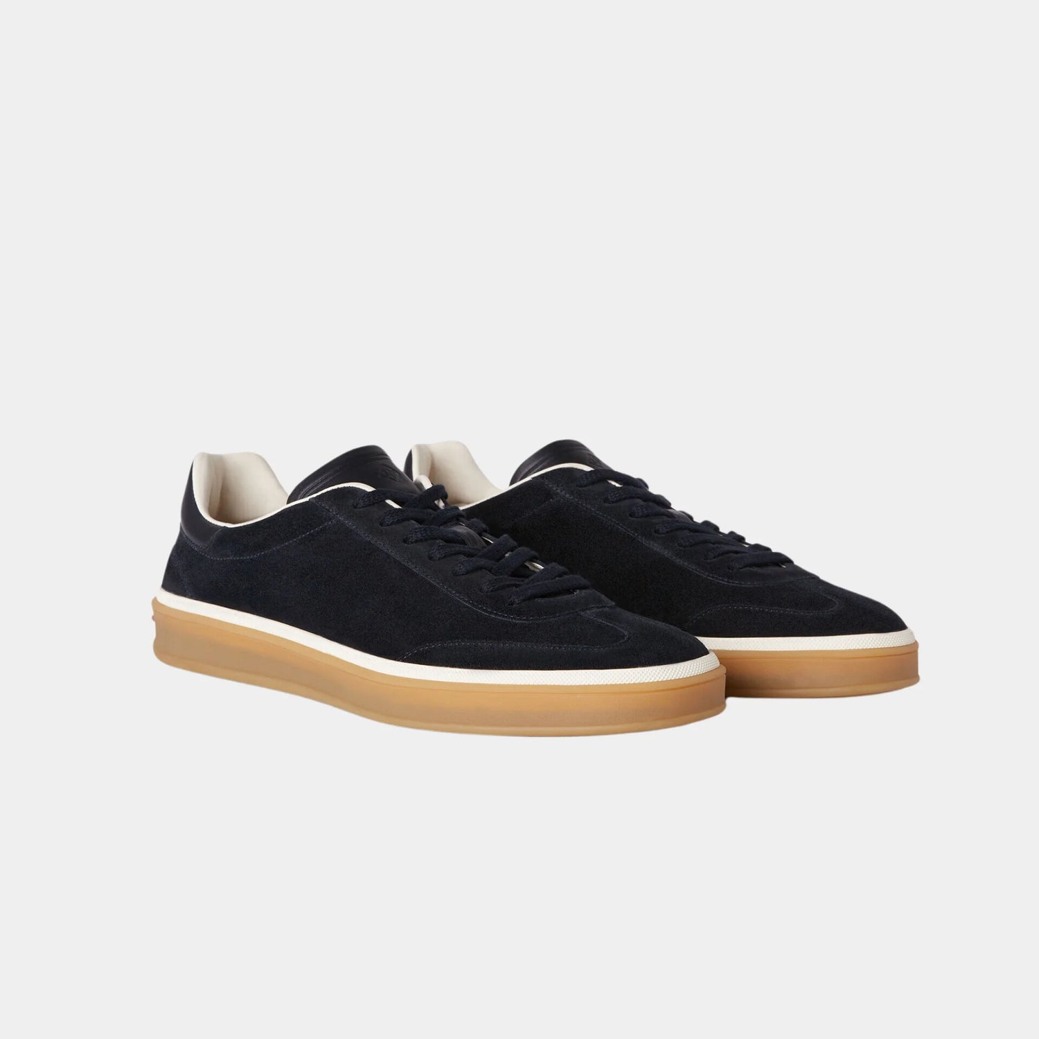 Loro Piana Tennis Walk Sneaker Suede Calf Split, Navy Blue, Front