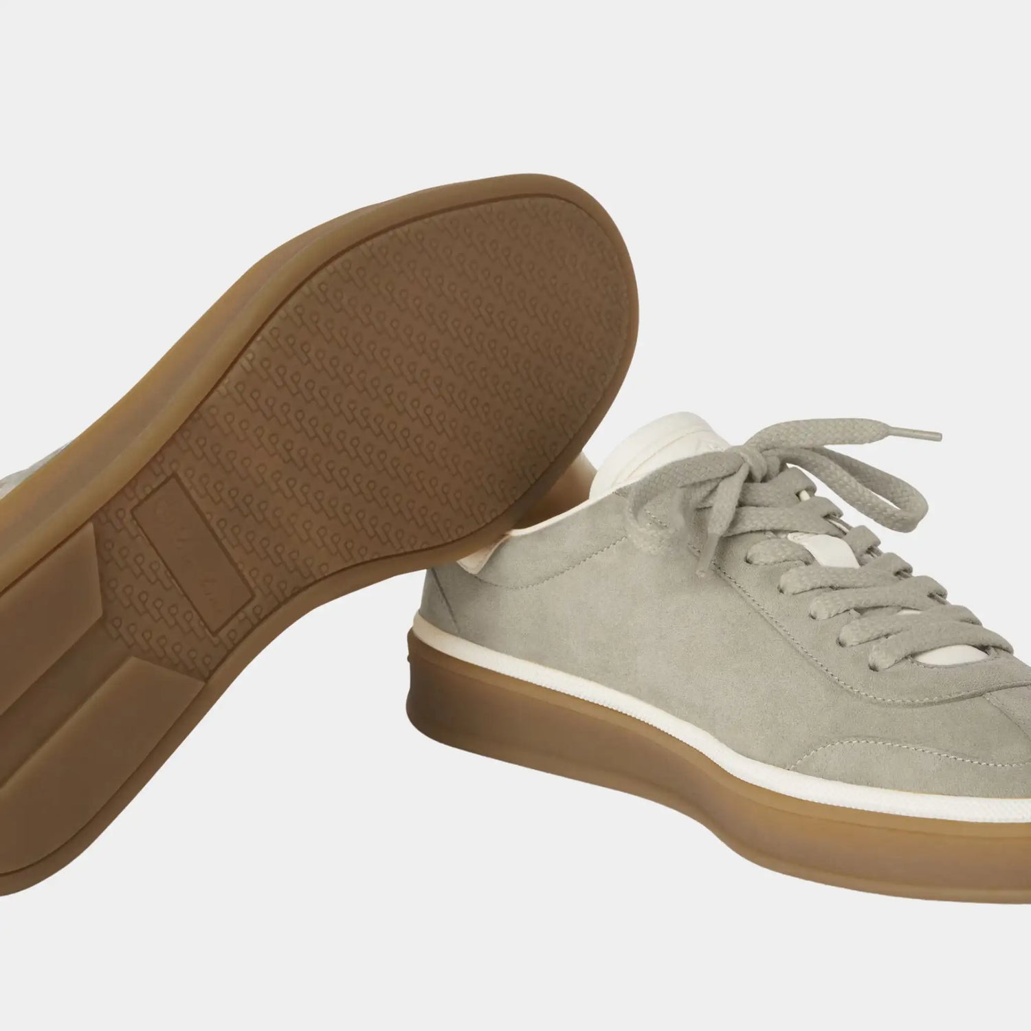 Loro Piana Tennis Walk Sneaker Suede Calf Split, Powder Pearl, Bottom