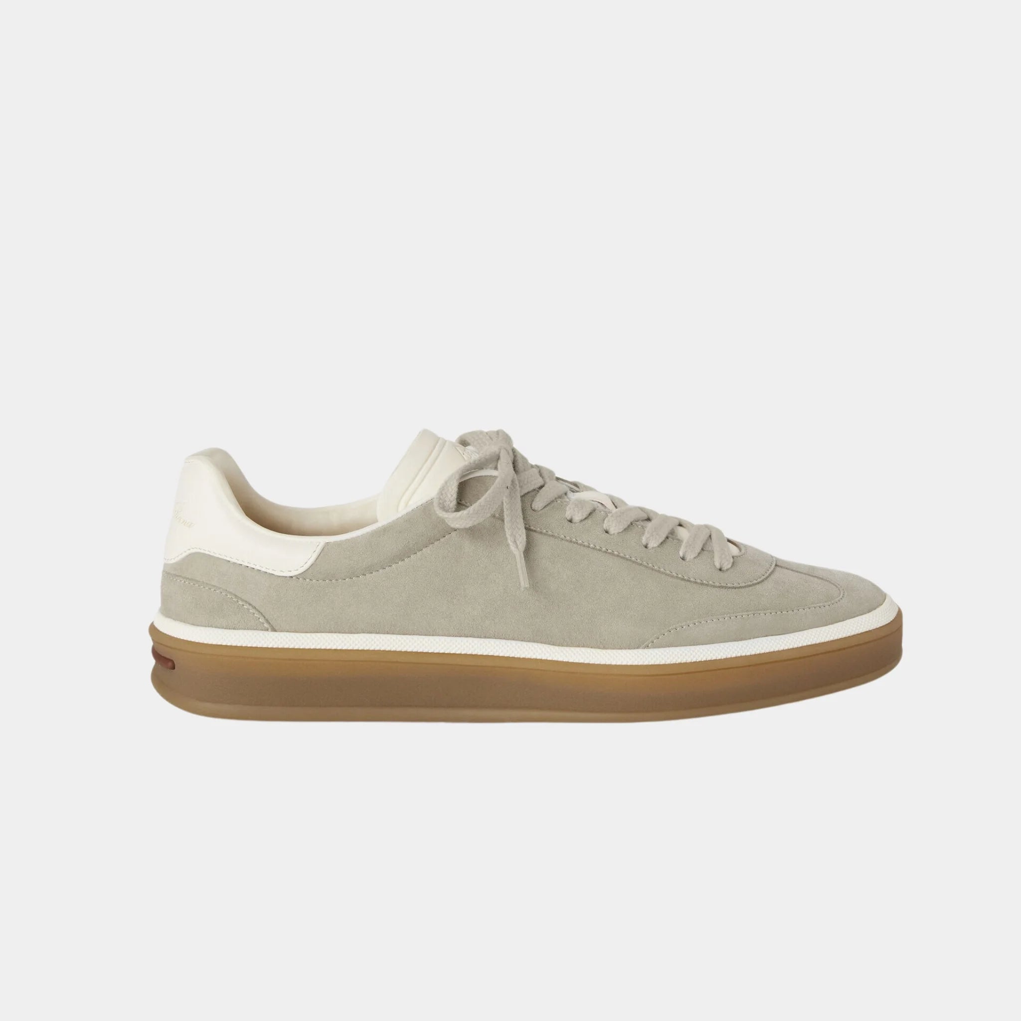 Loro Piana Tennis Walk Sneaker Suede Calf Split, Powder Pearl, Side