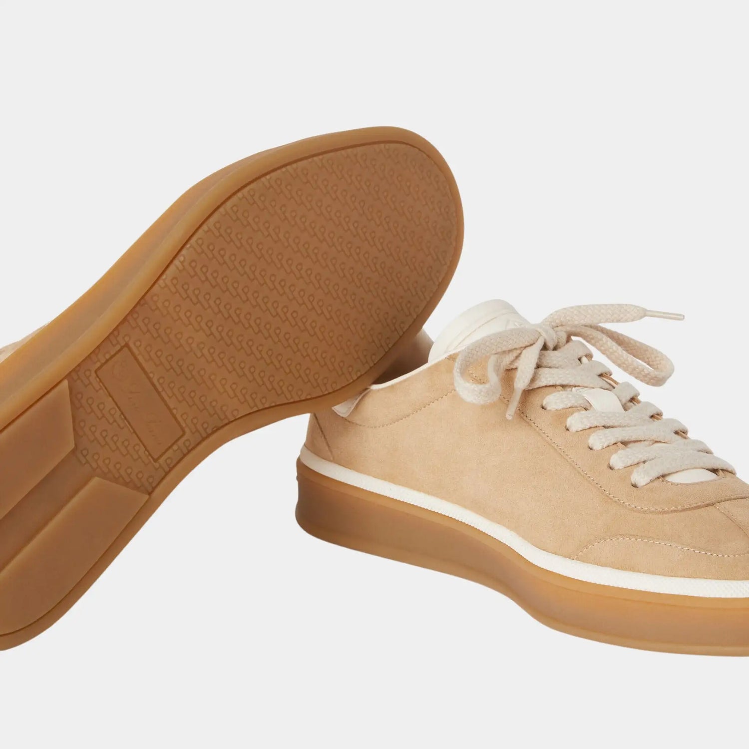 Loro Piana Tennis Walk Sneaker Suede Calf Split, Windy Dunes, Bottom
