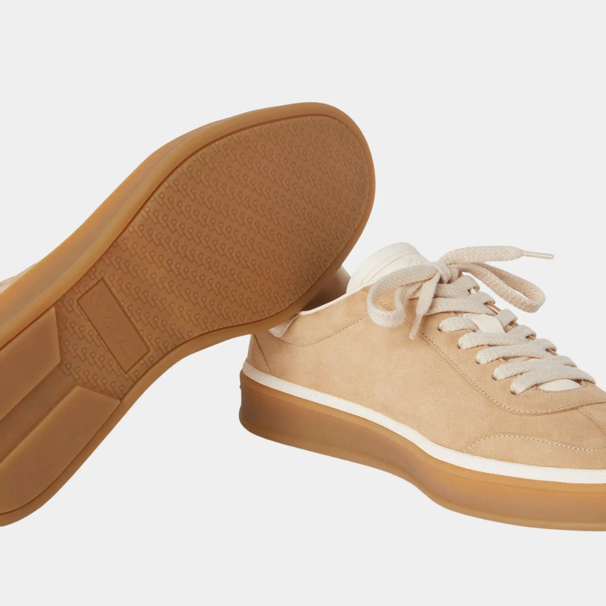 Loro Piana Tennis Walk Sneaker Suede Calf Split, Windy Dunes, Bottom