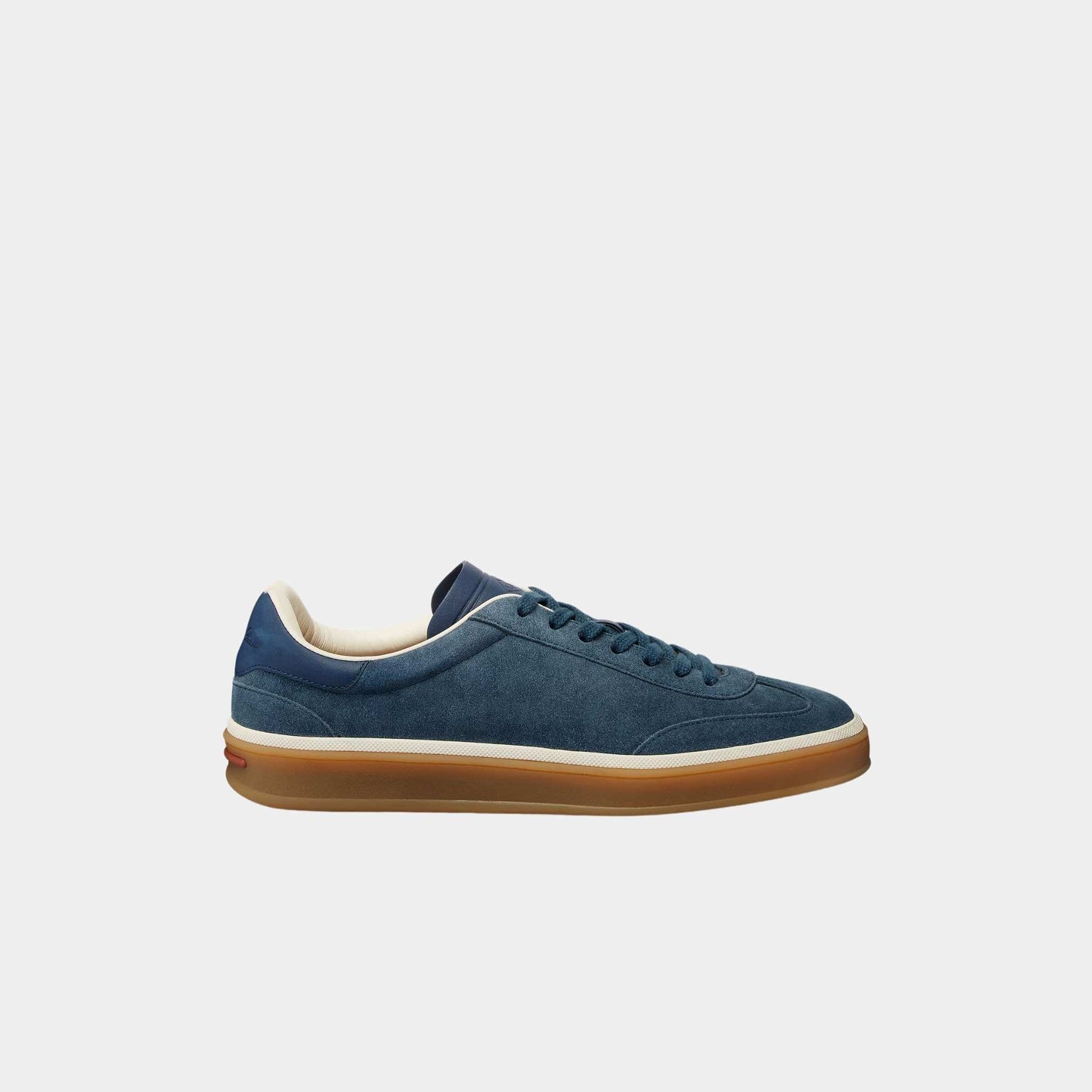 Loro Piana Tennis Walk Suede Calf Split Sneaker, Black Figs, Side