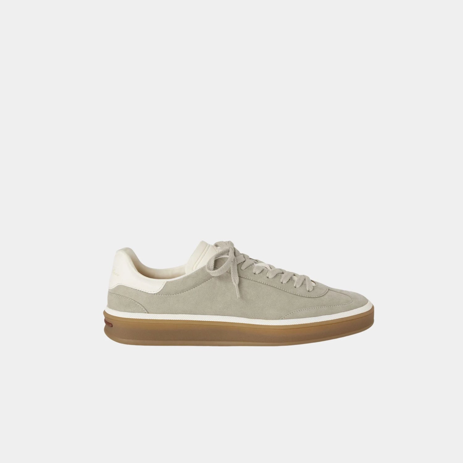 Loro Piana Tennis Walk Suede Calf Split Sneaker, Powder Pearl, Side