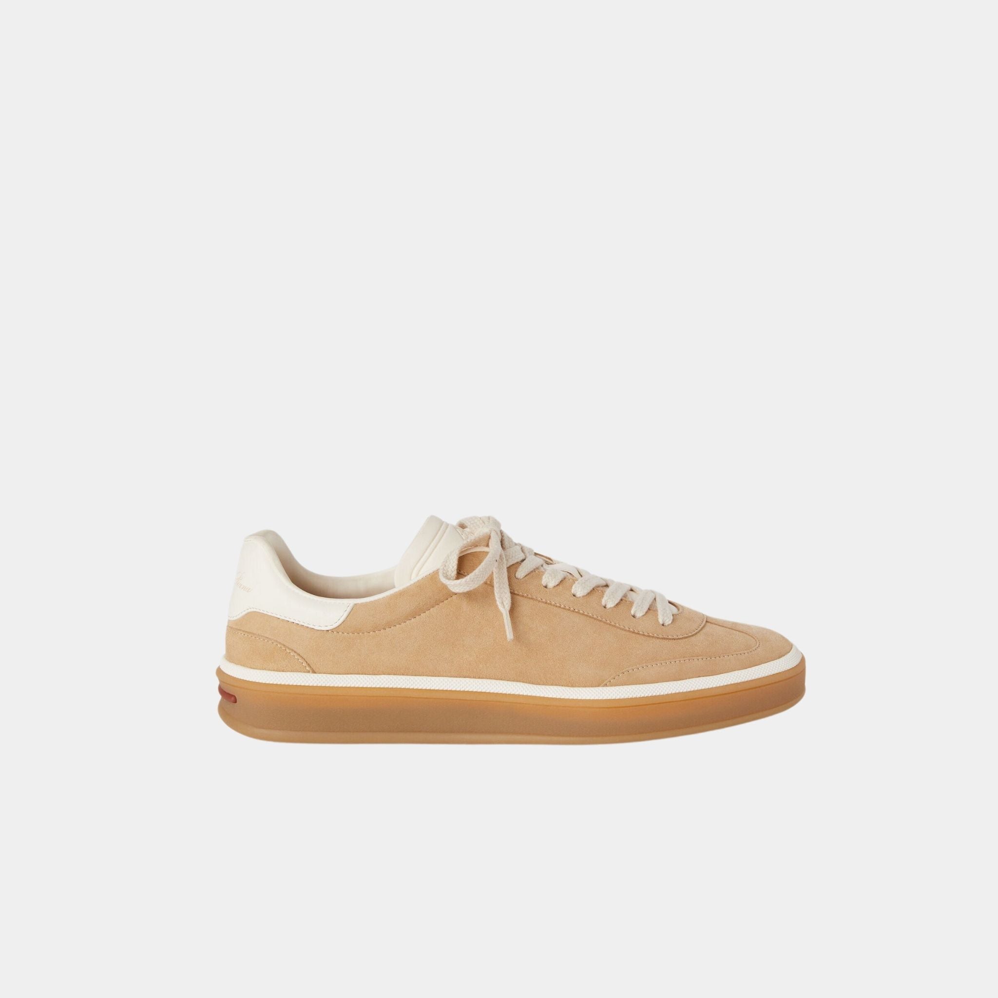 Loro Piana Tennis Walk Suede Calf Split Sneaker, Windy Dunes, Side