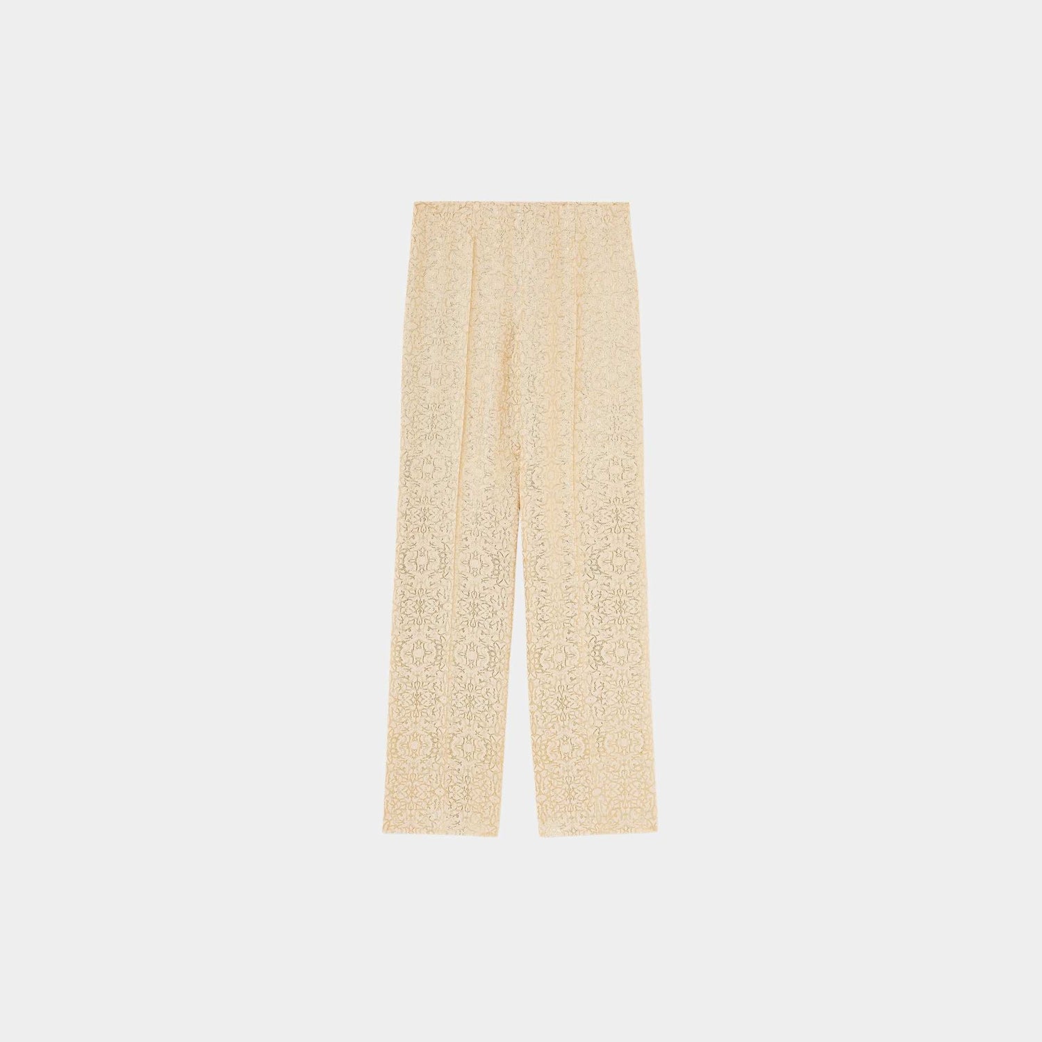 Loro Piana Timi Trousers Silk, Goldent Butter, Front