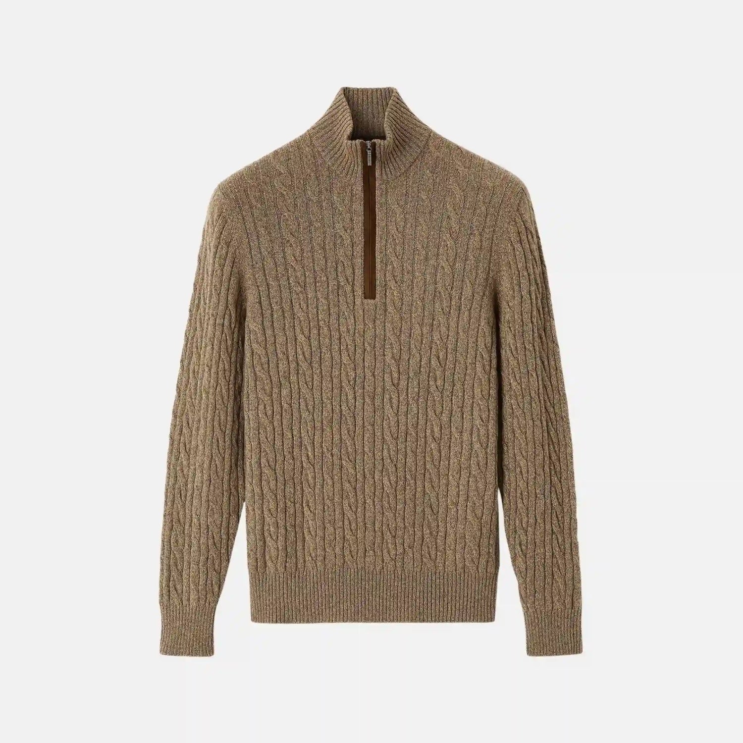 Loro Piana Treccia Jumper Baby Cashmere, Chia Beans, Front