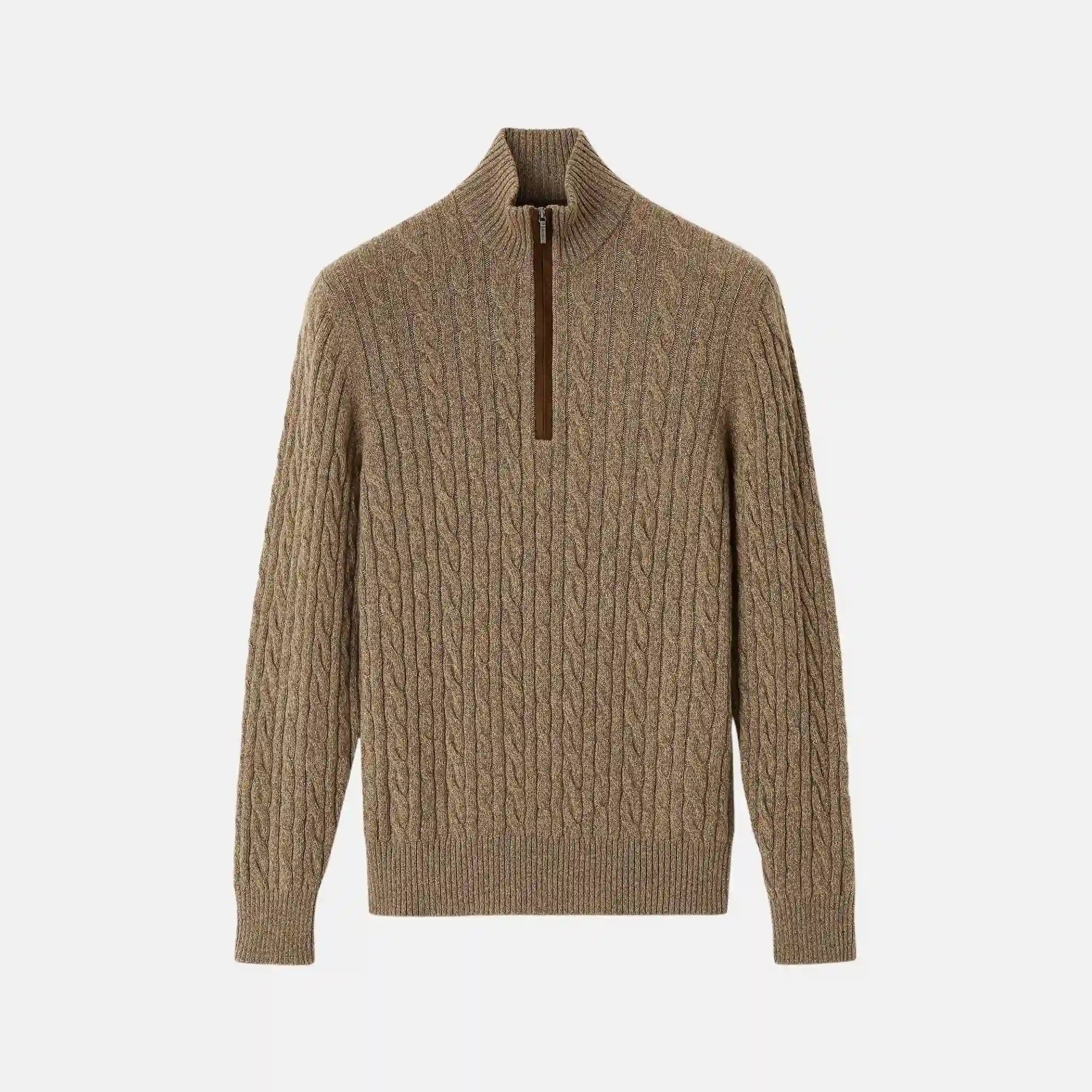Loro Piana Treccia Jumper Baby Cashmere, Chia Beans, Front