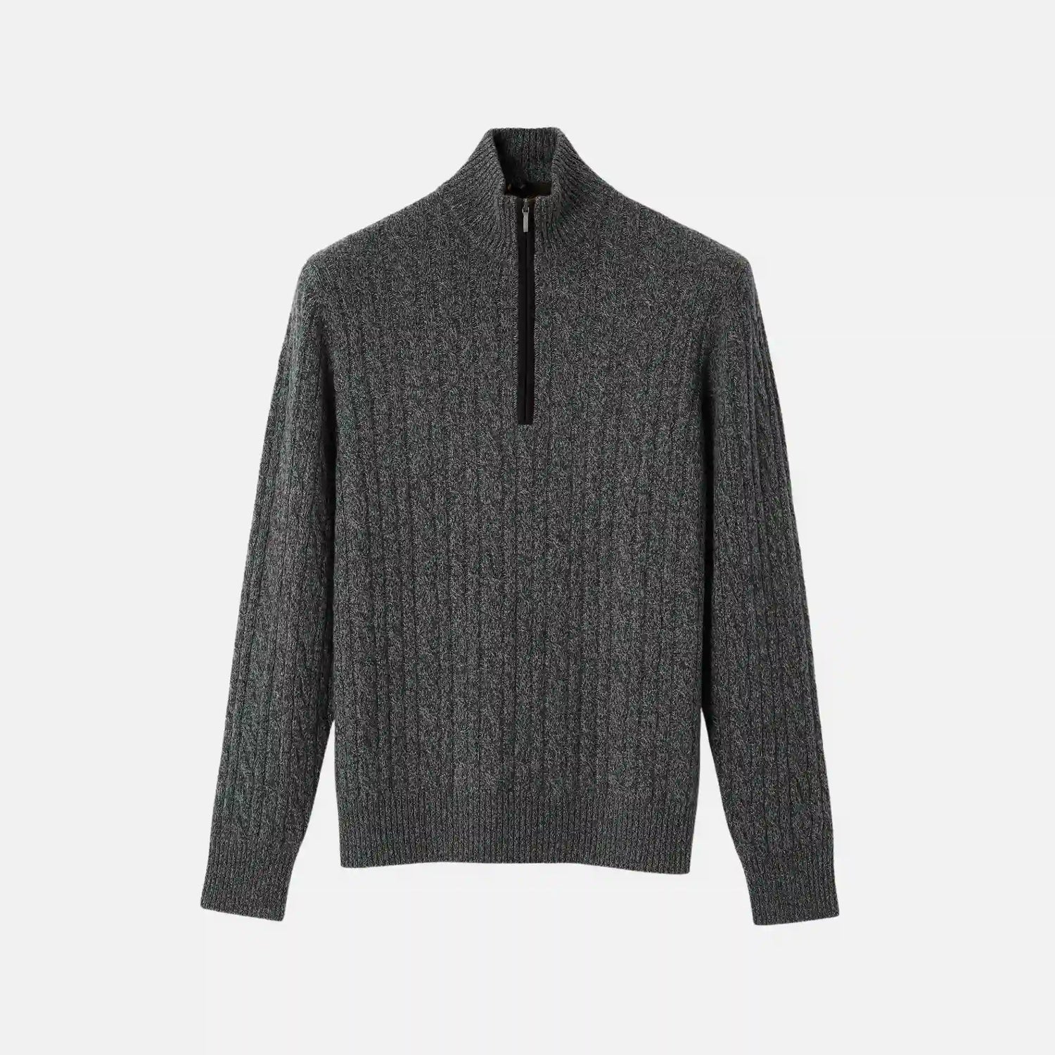 Loro Piana Treccia Jumper Baby Cashmere, Dark Alley, Front