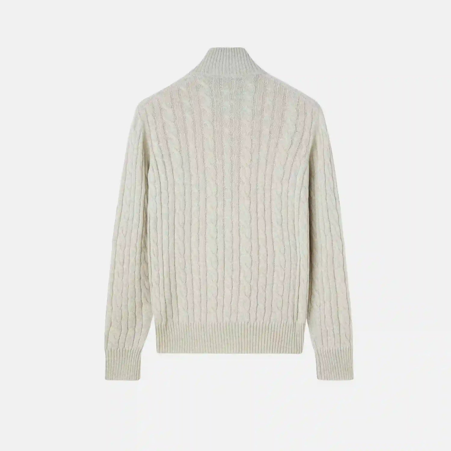 Loro Piana Treccia Jumper Baby Cashmere, Silver melange, Back