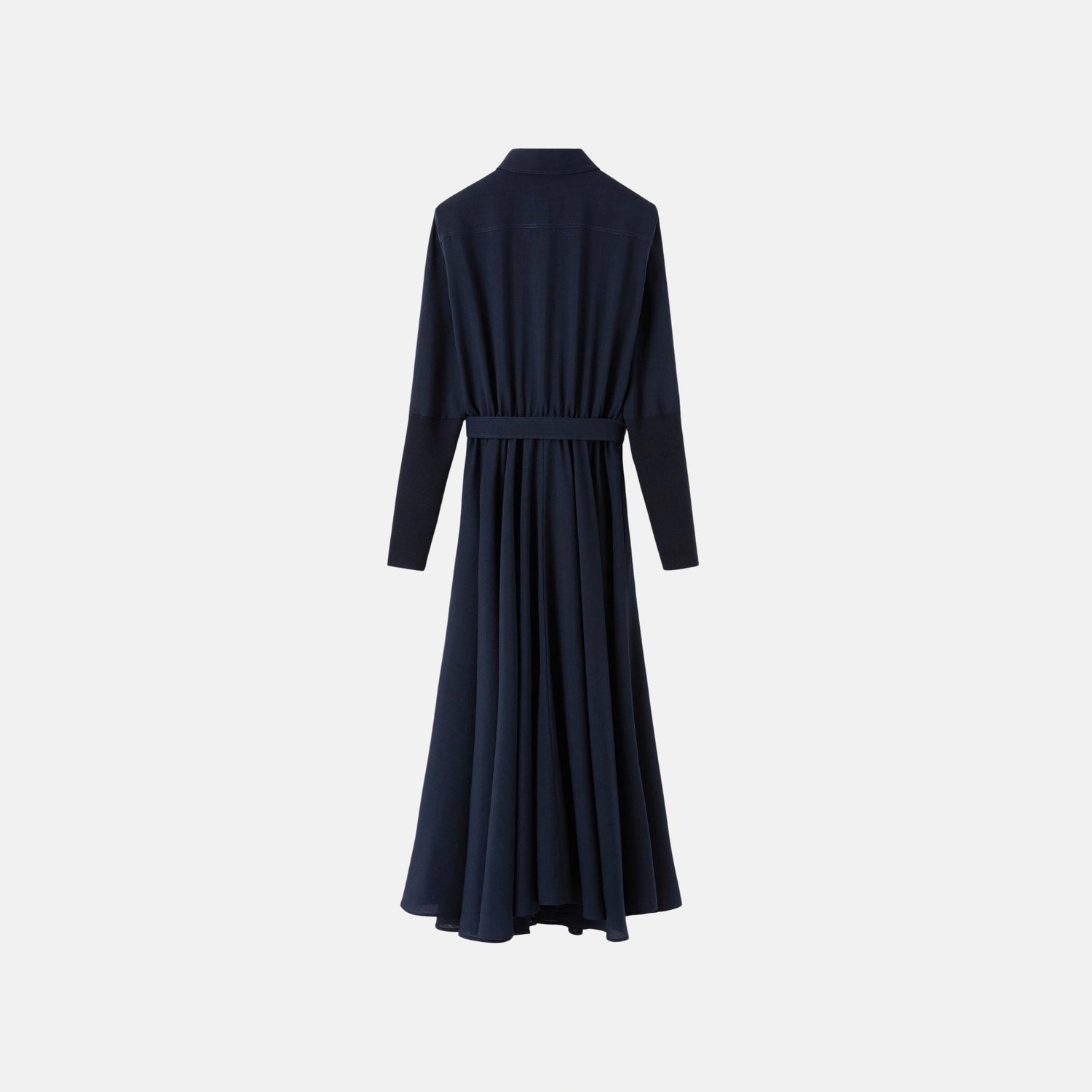 Loro Piana Verlaine Dress in Wool, Ink Bottle, Back
