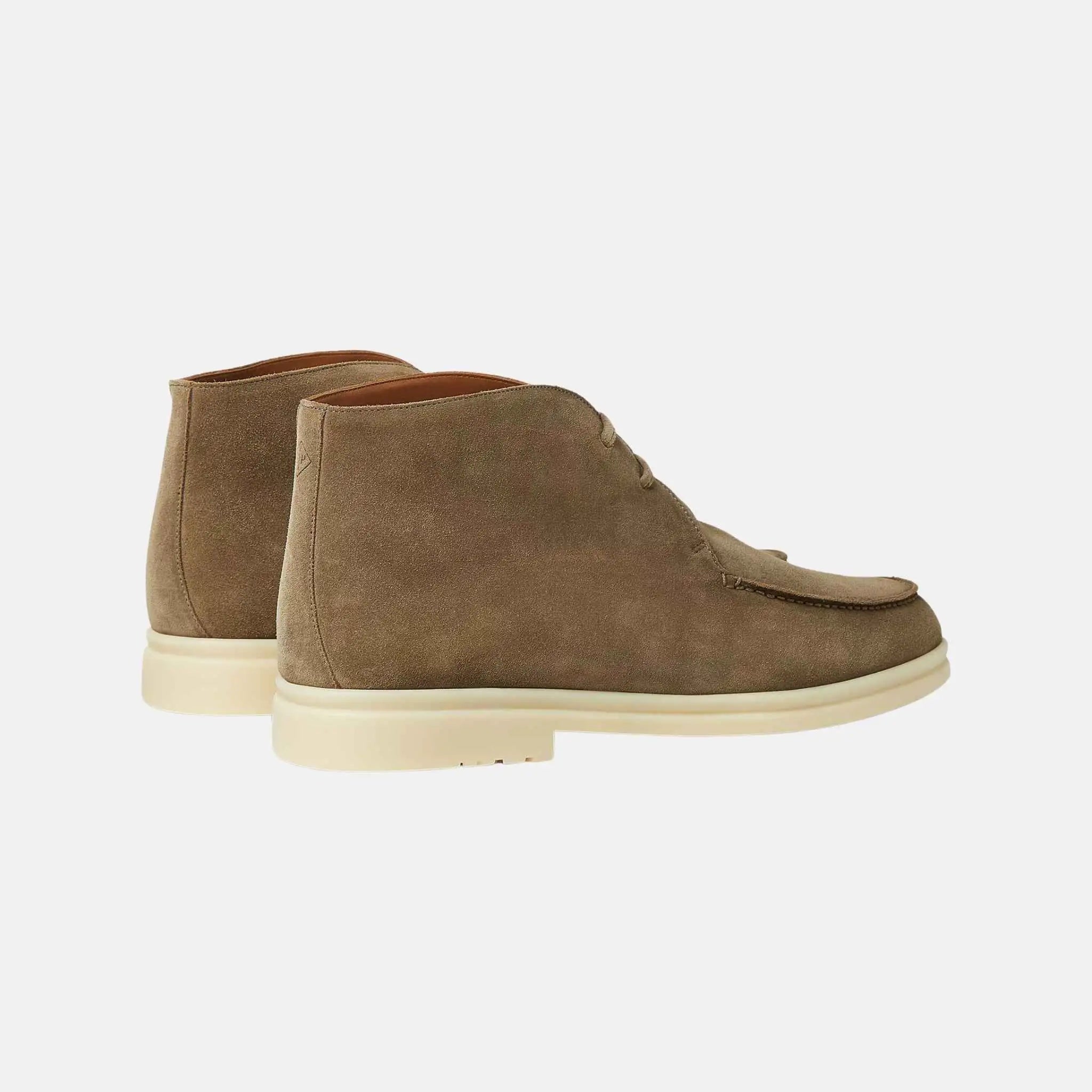 Loro Piana Walk And Walk Ankle Boot Suede Calf Split, Canteen, Back