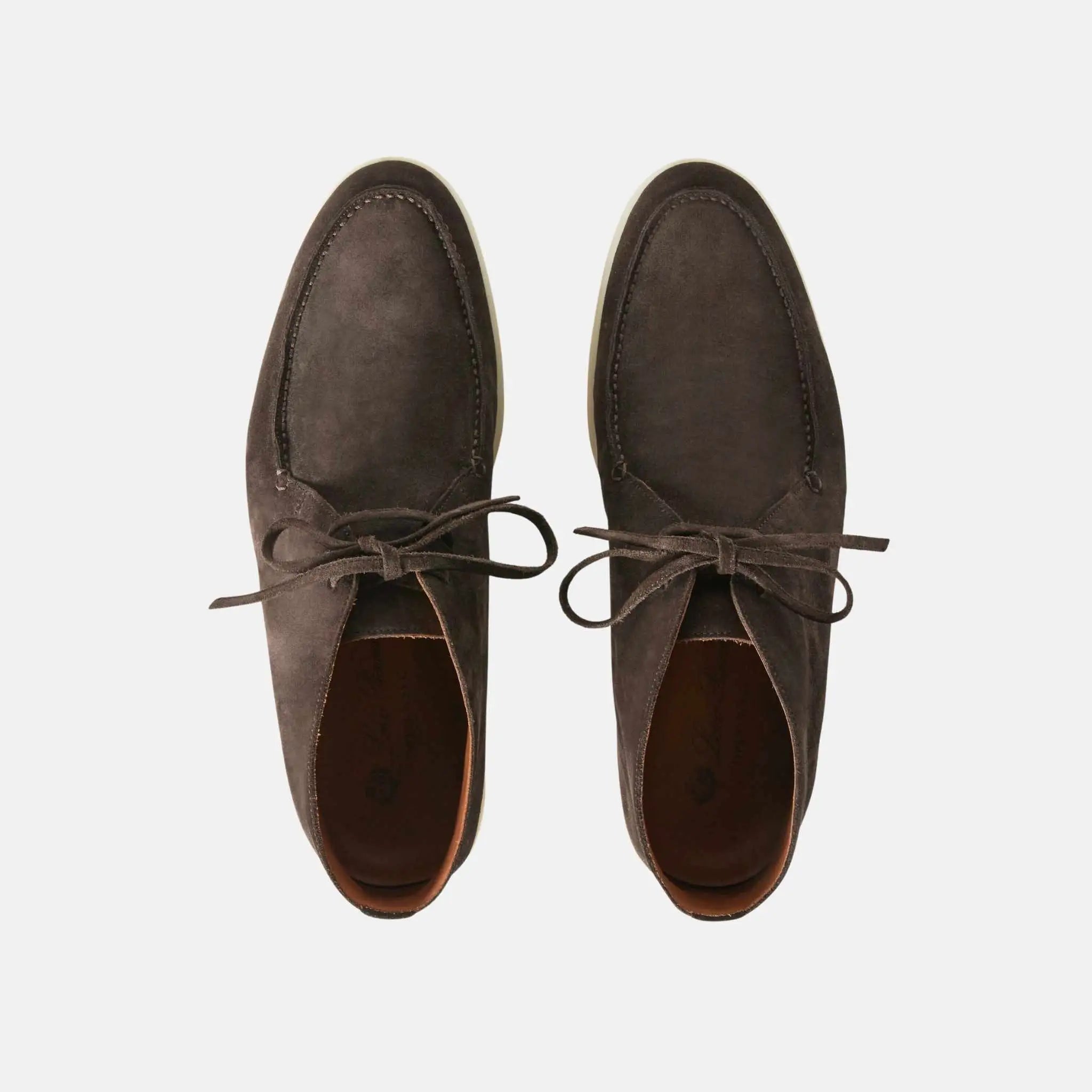 Loro Piana Walk And Walk Ankle Boot Suede Calf Split, Ebano, Top