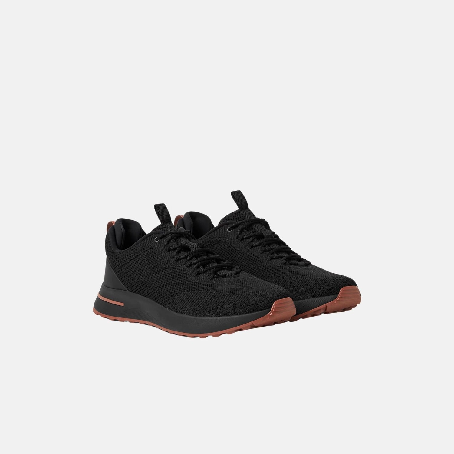 Loro Piana Week End Walk Sneaker in Microfibre Mesh, Black, Front