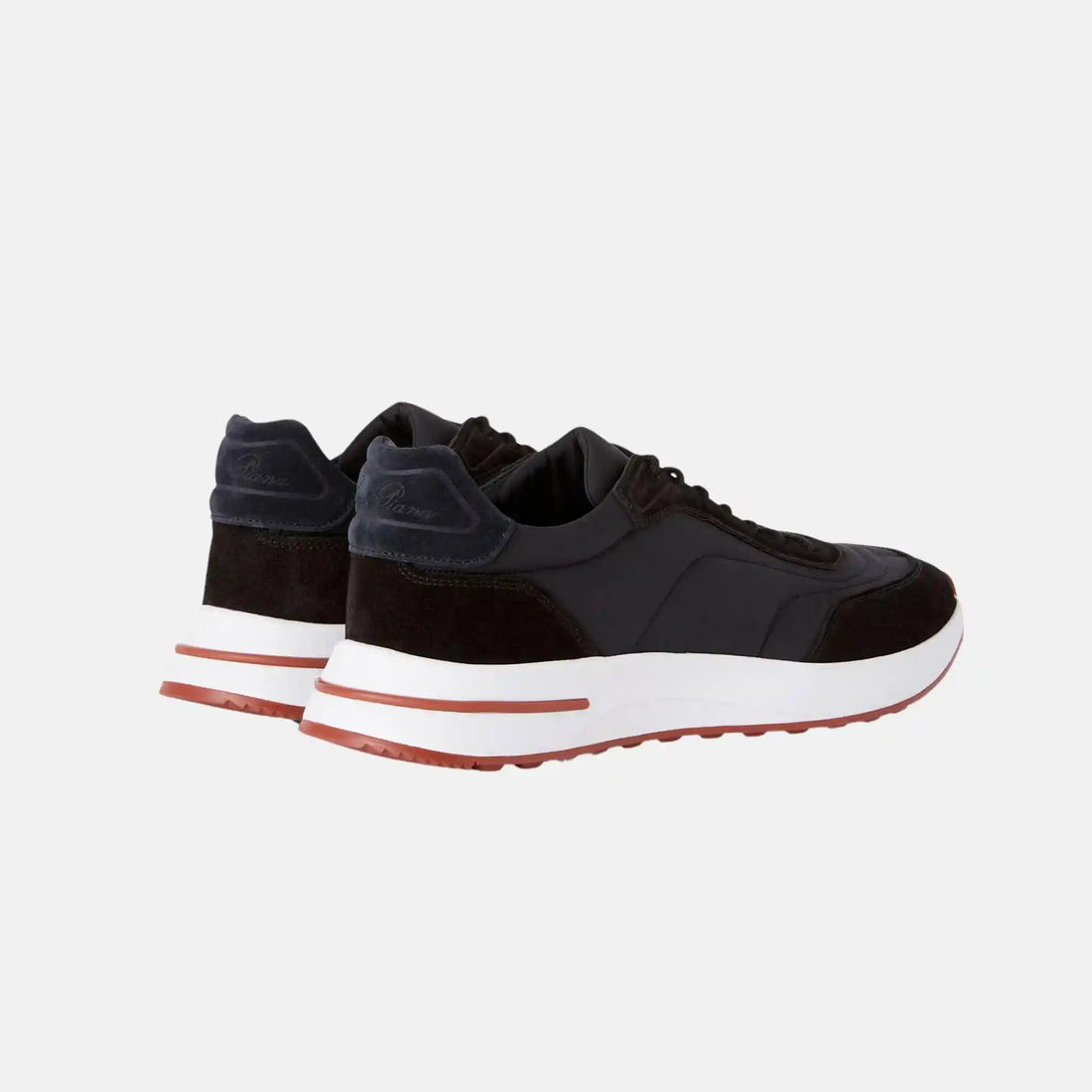 Loro Piana Week End Walk سنيكر من الألياف الدقيقة بنظام Storm System، أسود، من الخلف