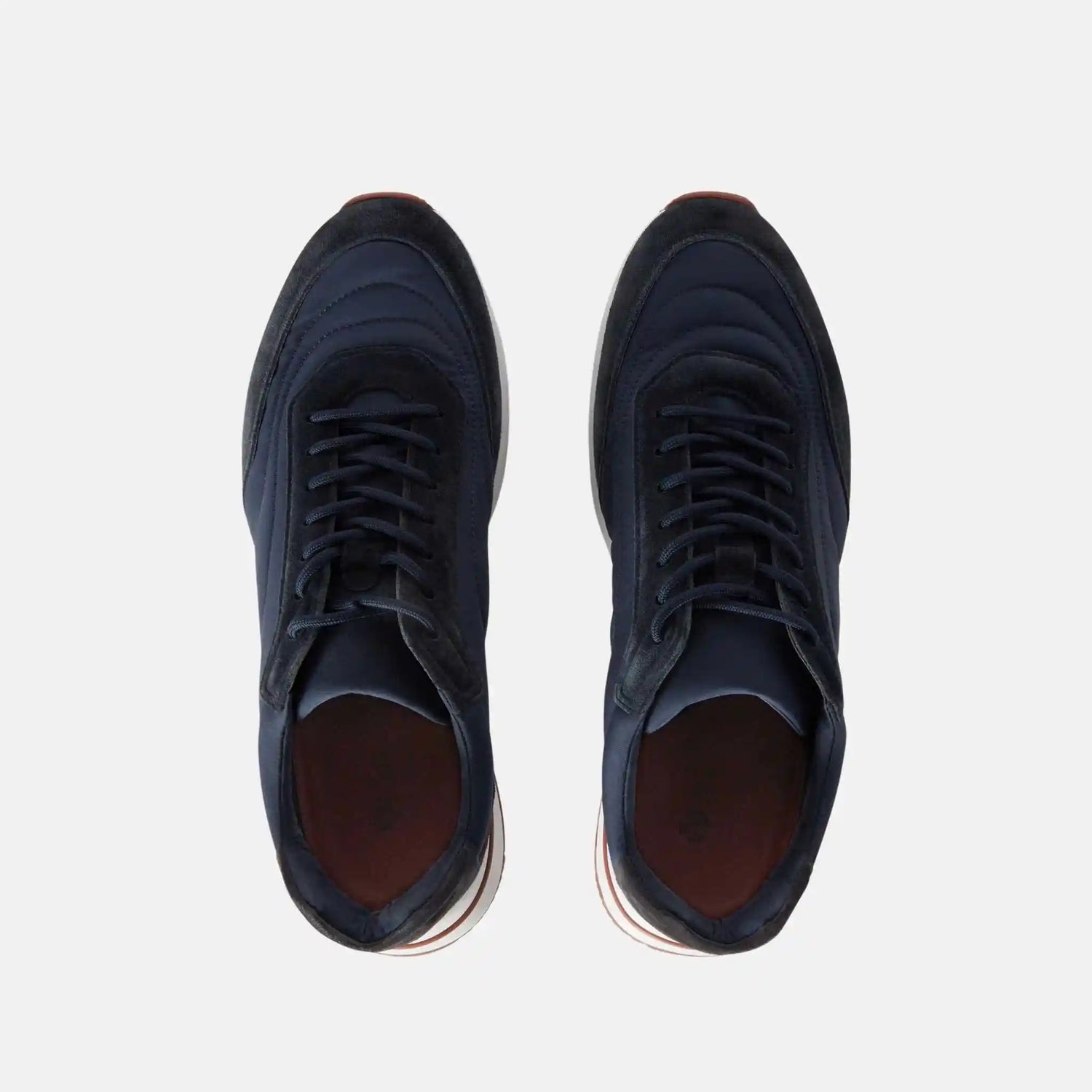 Loro Piana Week End Walk Sneaker Microfibre Storm System, Navy Blue, Top