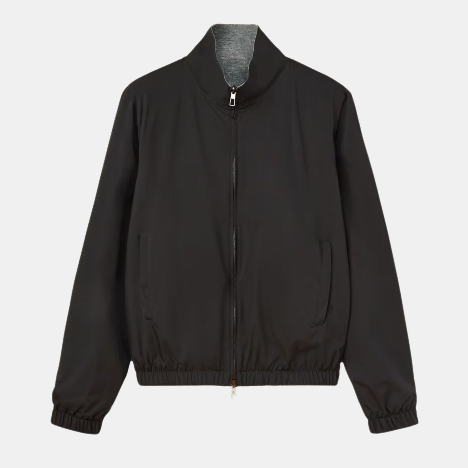 Loro Piana Windmate Bomber Jacket, Onyx/Flannel Melange, Front