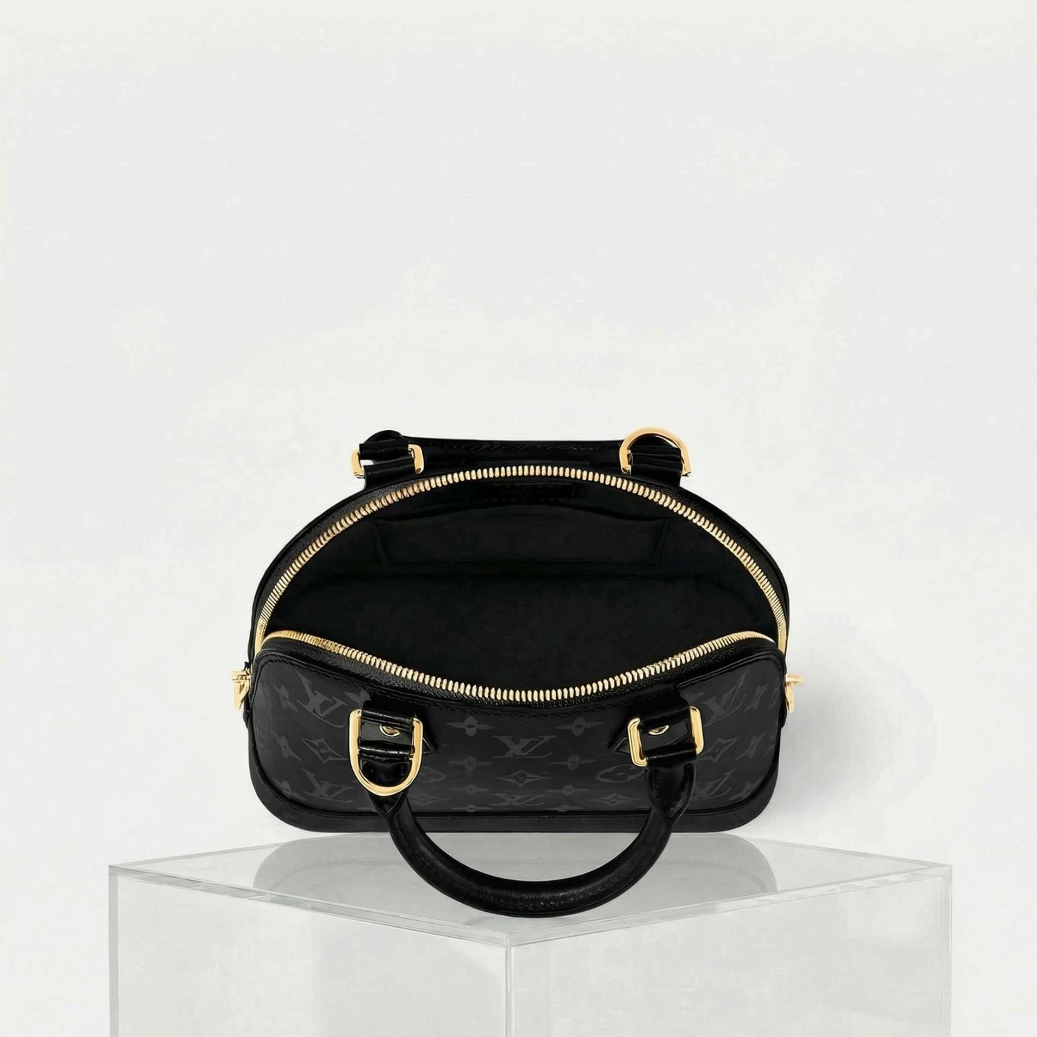 Louis Vuitton Alma BB Handbag Monogram Ink Collection, Black, Inside