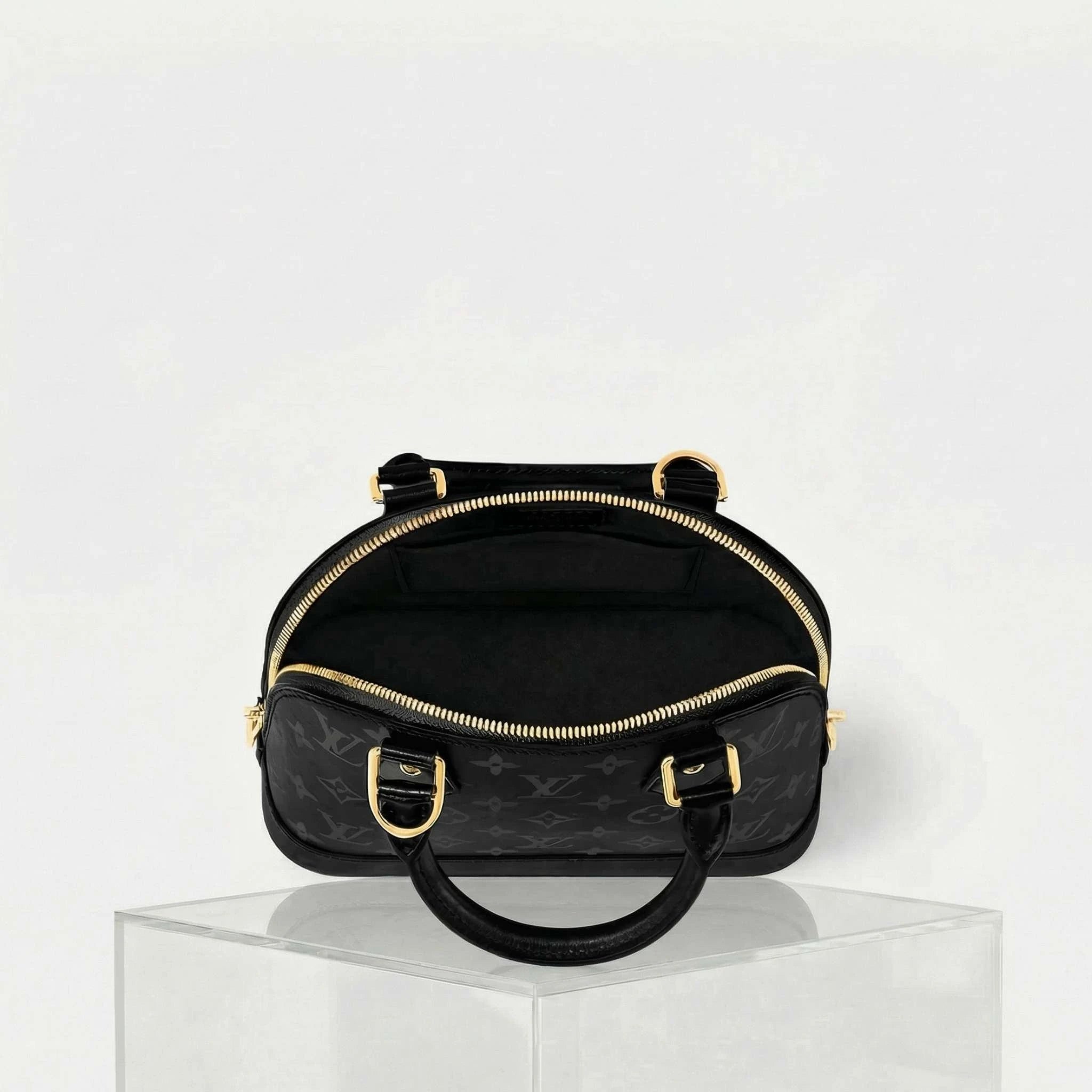 Louis Vuitton Alma BB Handbag Monogram Ink Collection, Black, Inside