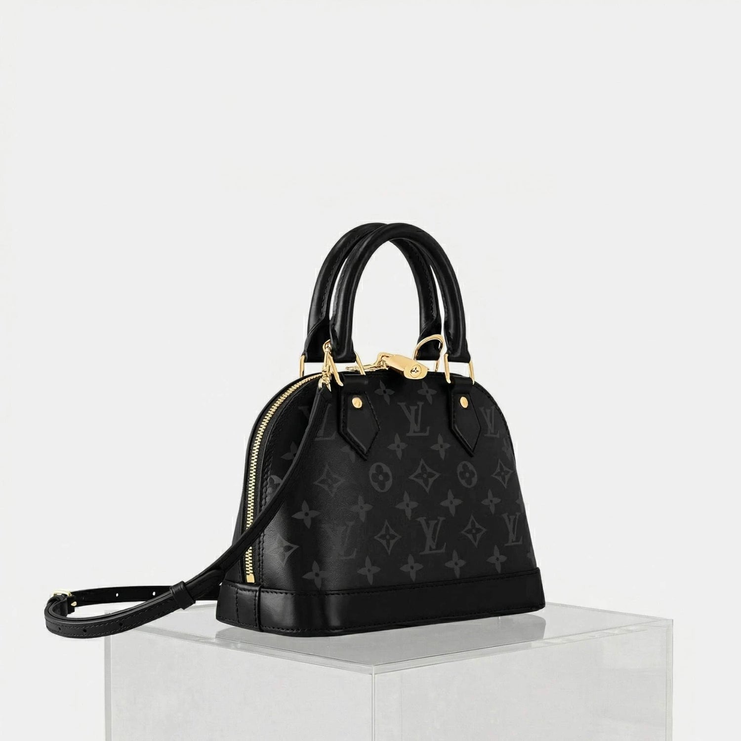 Louis Vuitton Alma BB Handbag Monogram Ink Collection, Black, Side