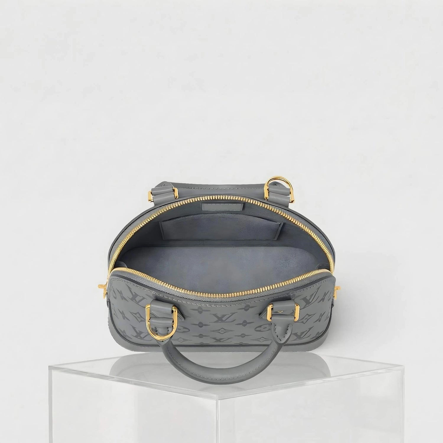 Louis Vuitton Alma BB Handbag Monogram Ink Collection, Gris, Inside