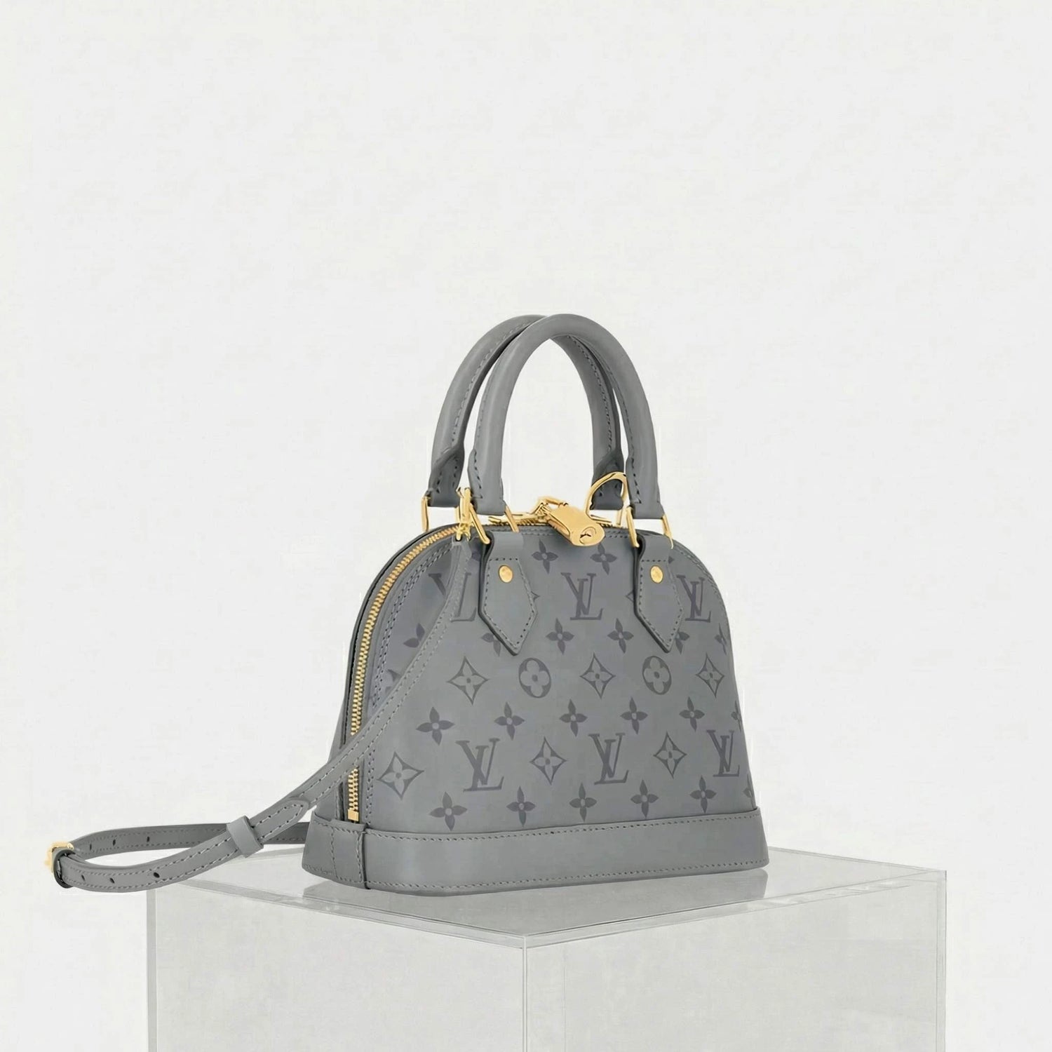 Louis Vuitton Alma BB Handbag Monogram Ink Collection, Gris, Side