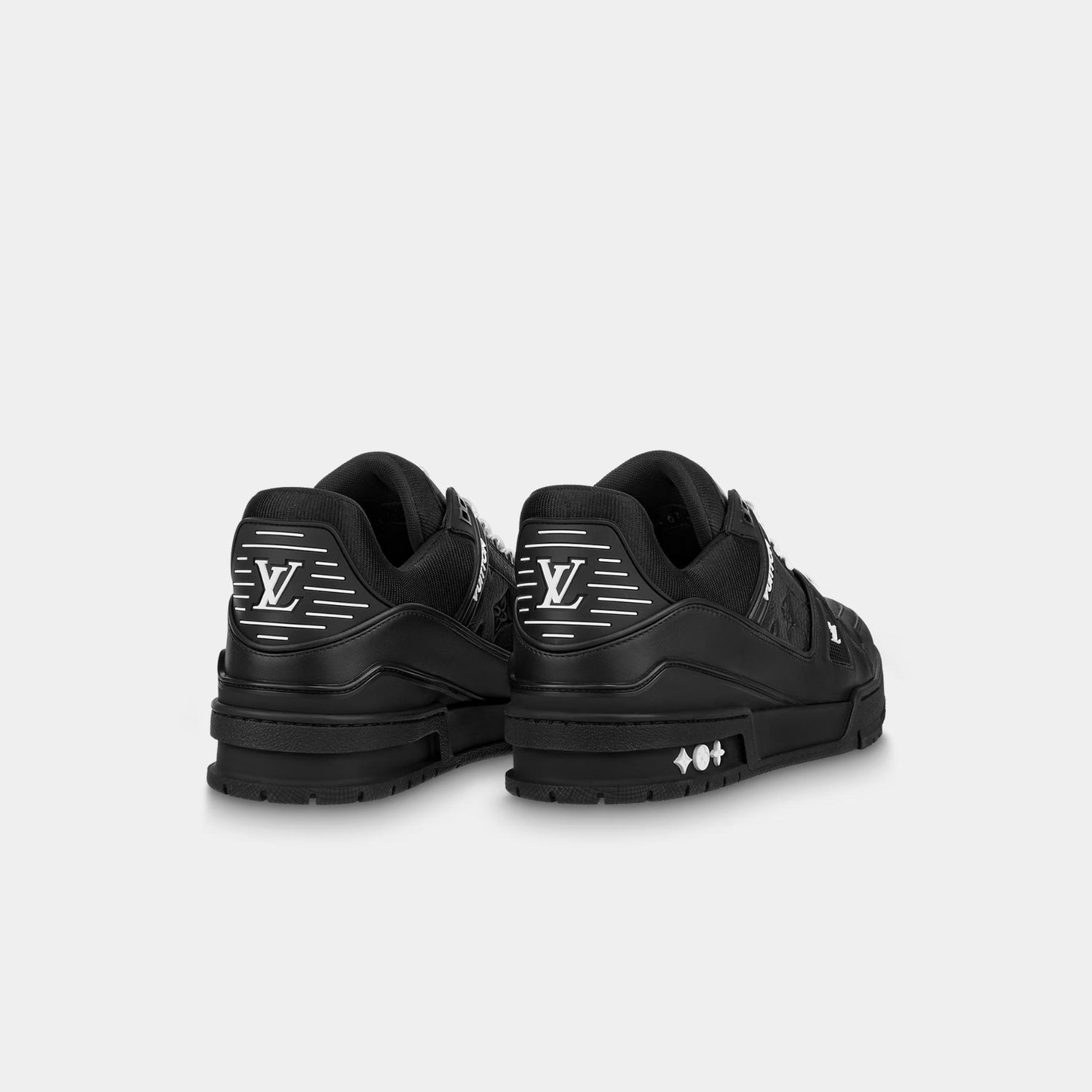 Louis Vuitton Black LV Trainer Sneaker Monogram Calf Leather, Back