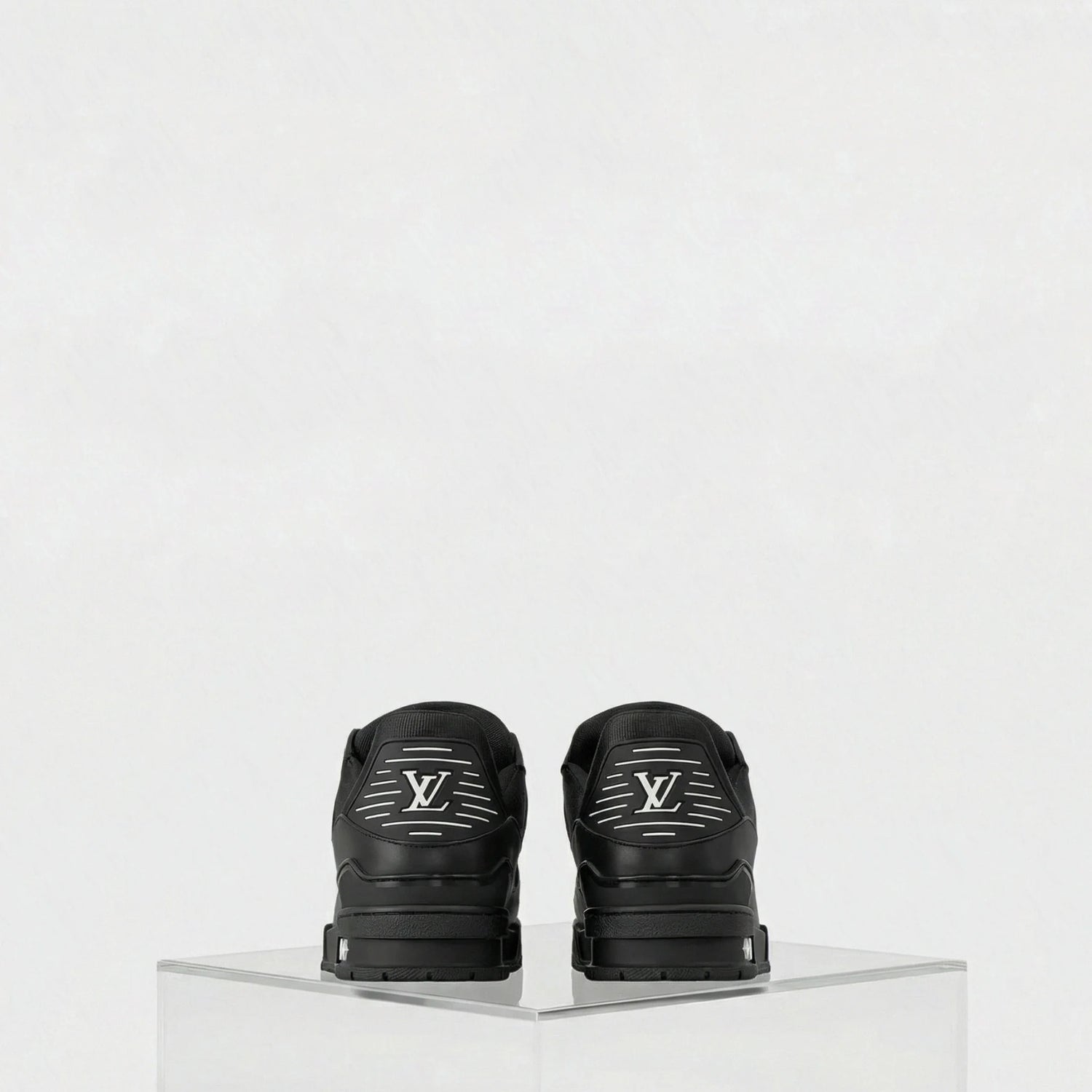 Louis Vuitton Black LV Trainer Sneaker Monogram Calf Leather, Back