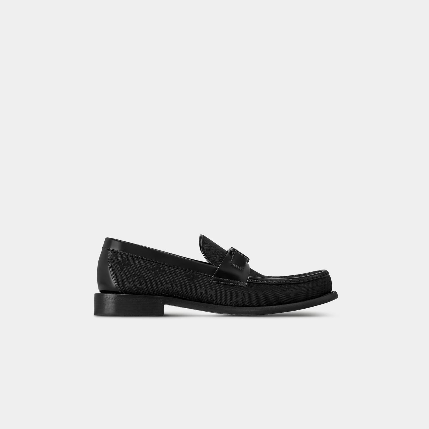 Louis Vuitton Black Major Loafer Monogram Jacquard, Side