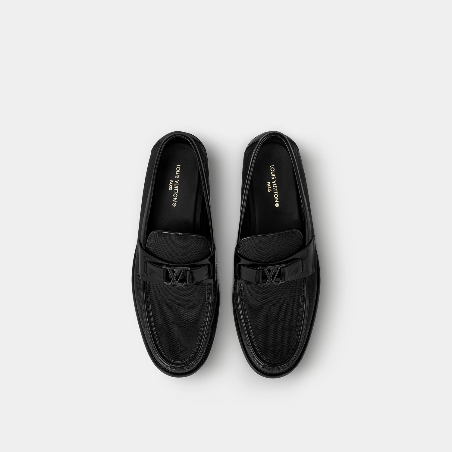 Louis Vuitton Black Major Loafer Monogram Jacquard, Top