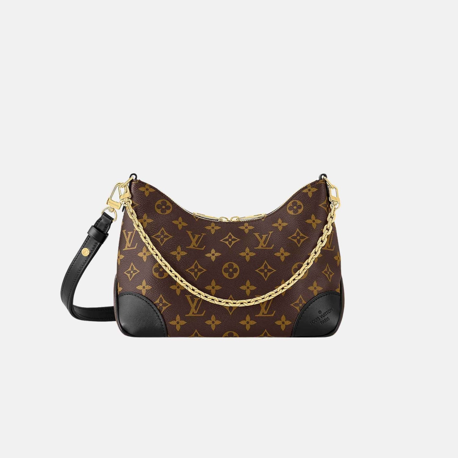 Louis Vuitton Boulogne Bag, Black, Front