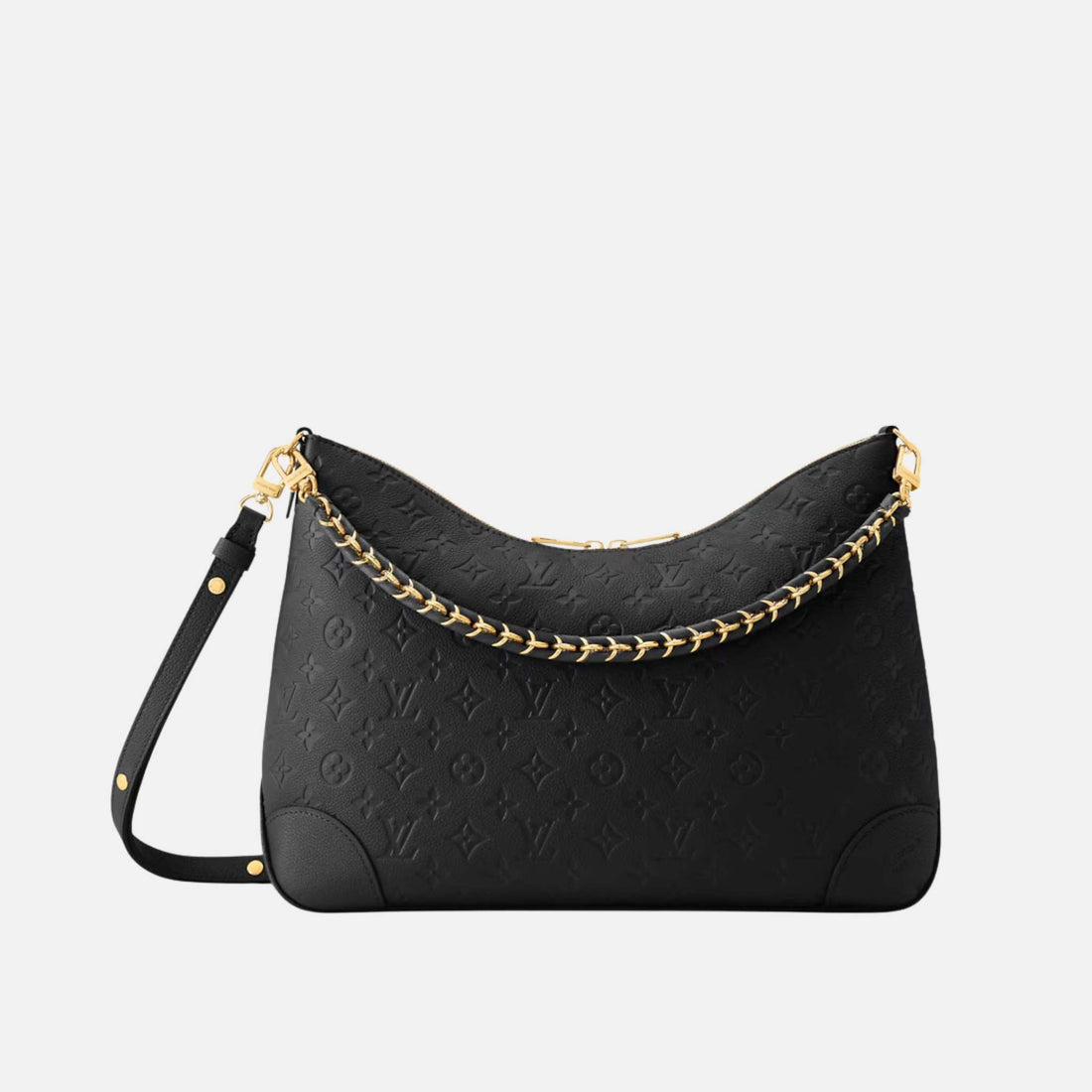 Louis Vuitton Boulogne GM Bag, Black, Front