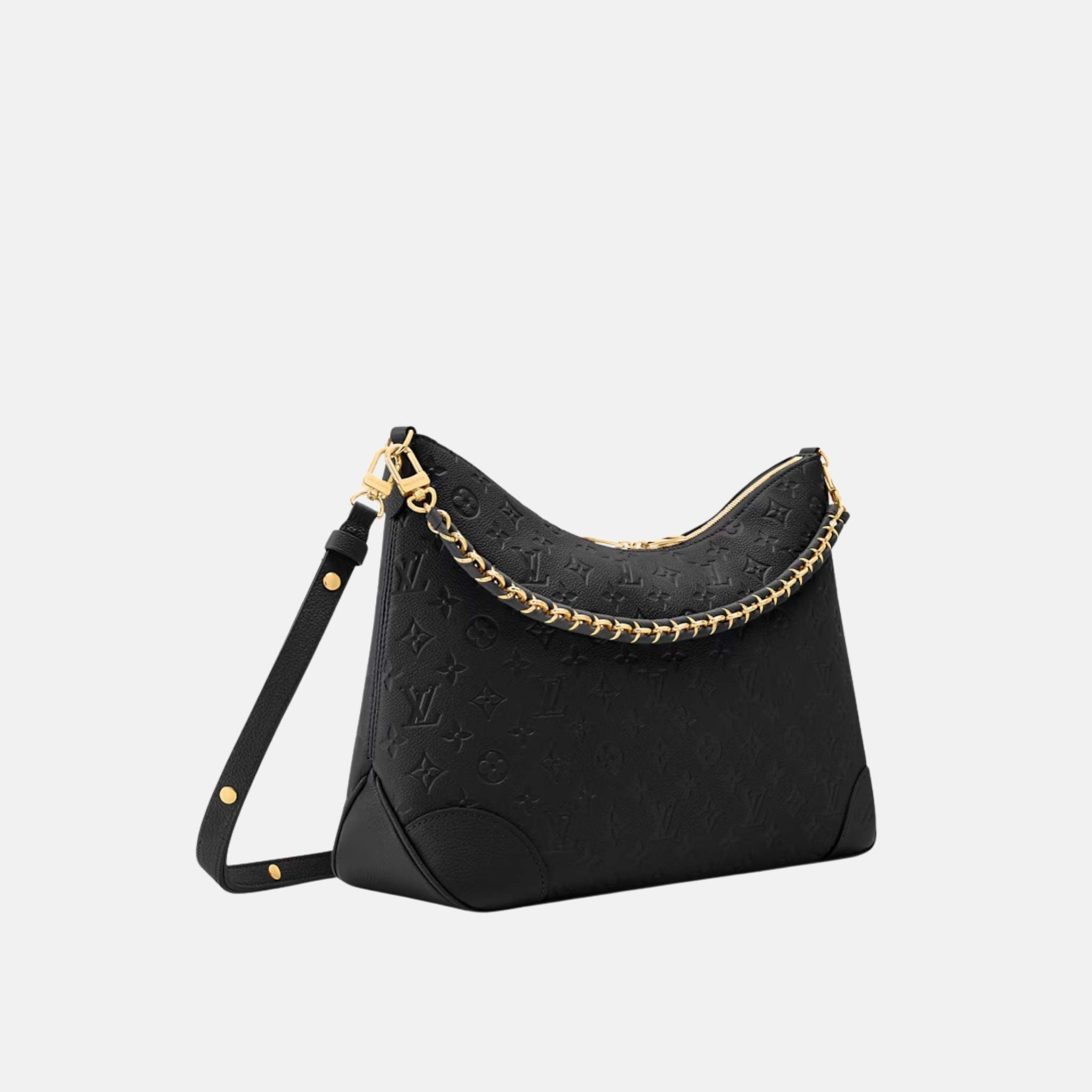 Louis Vuitton Boulogne GM Bag, Black, Side