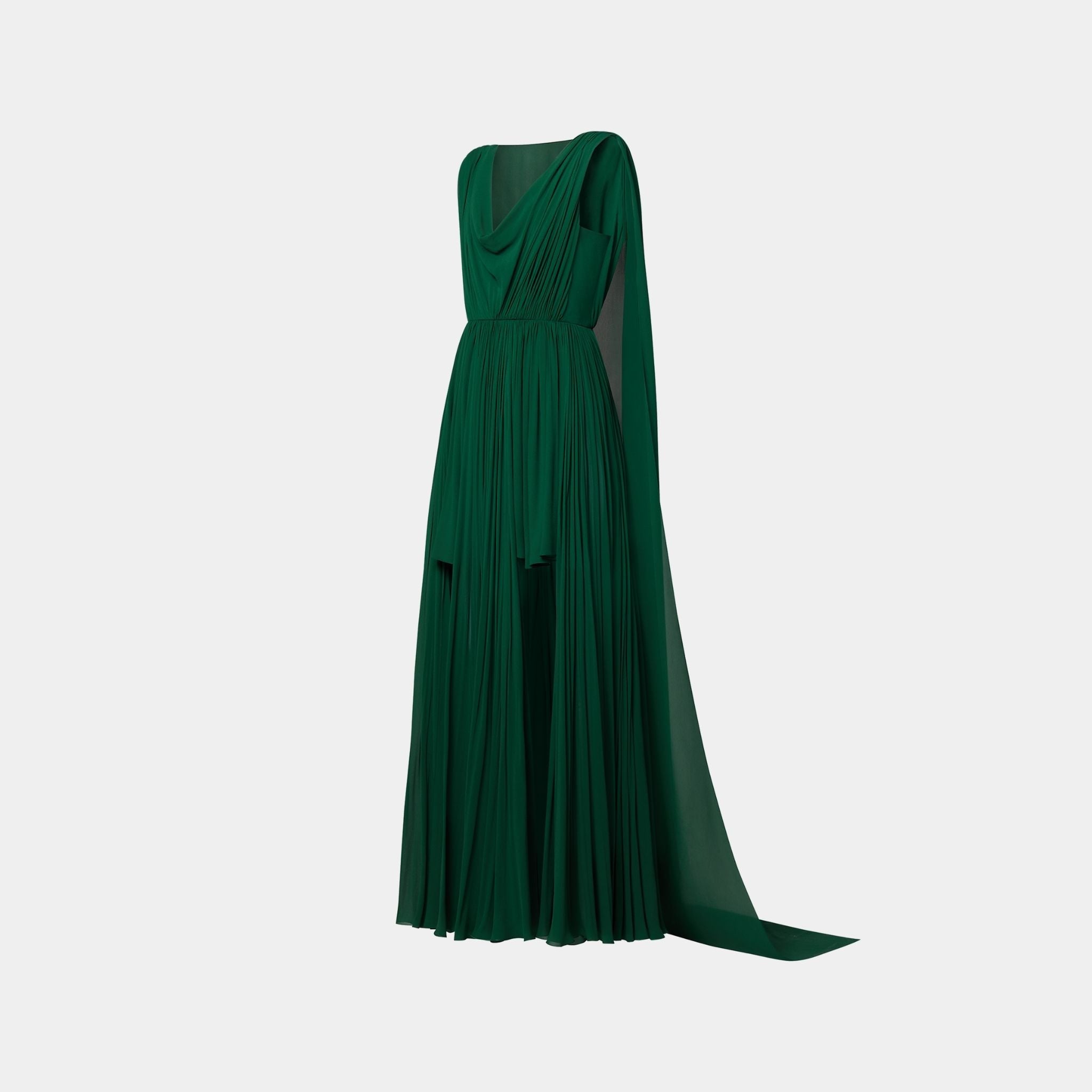 Cape Back Asymmetrical Gown