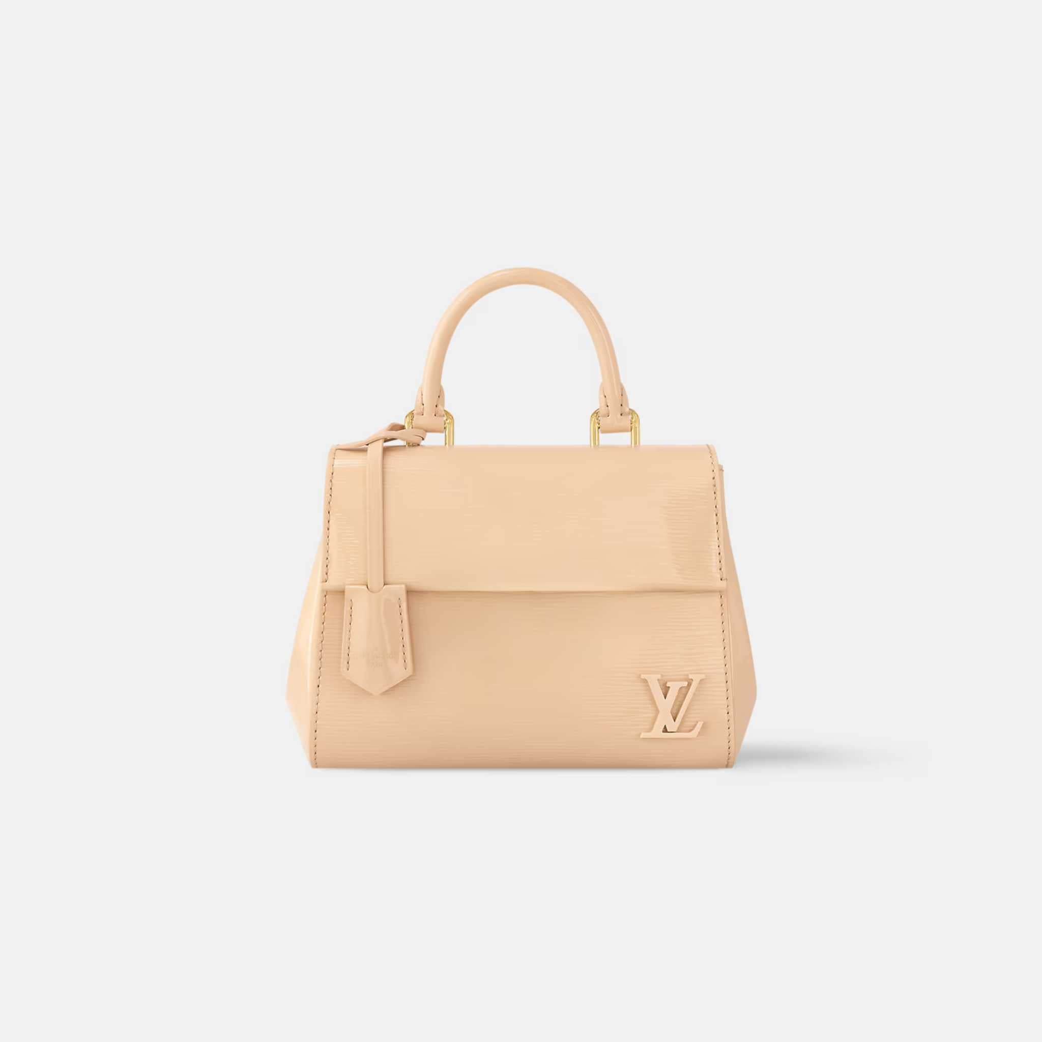 Louis Vuitton Cluny Mini Varnished Epi Cowhide Leather Handbag, Beige, Front