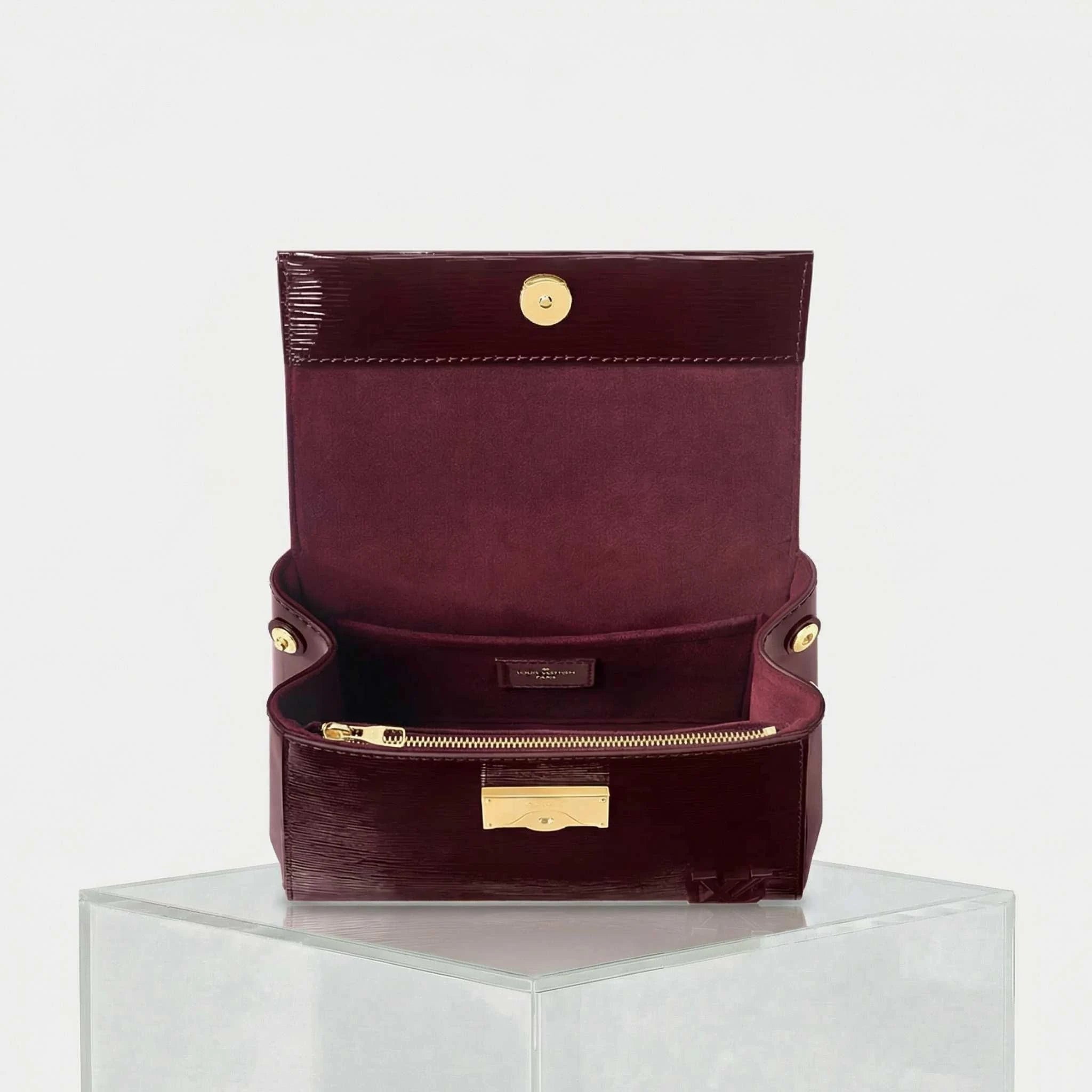 Louis Vuitton Cluny Mini Varnished Epi Cowhide Leather Handbag, Bordeaux, Inside