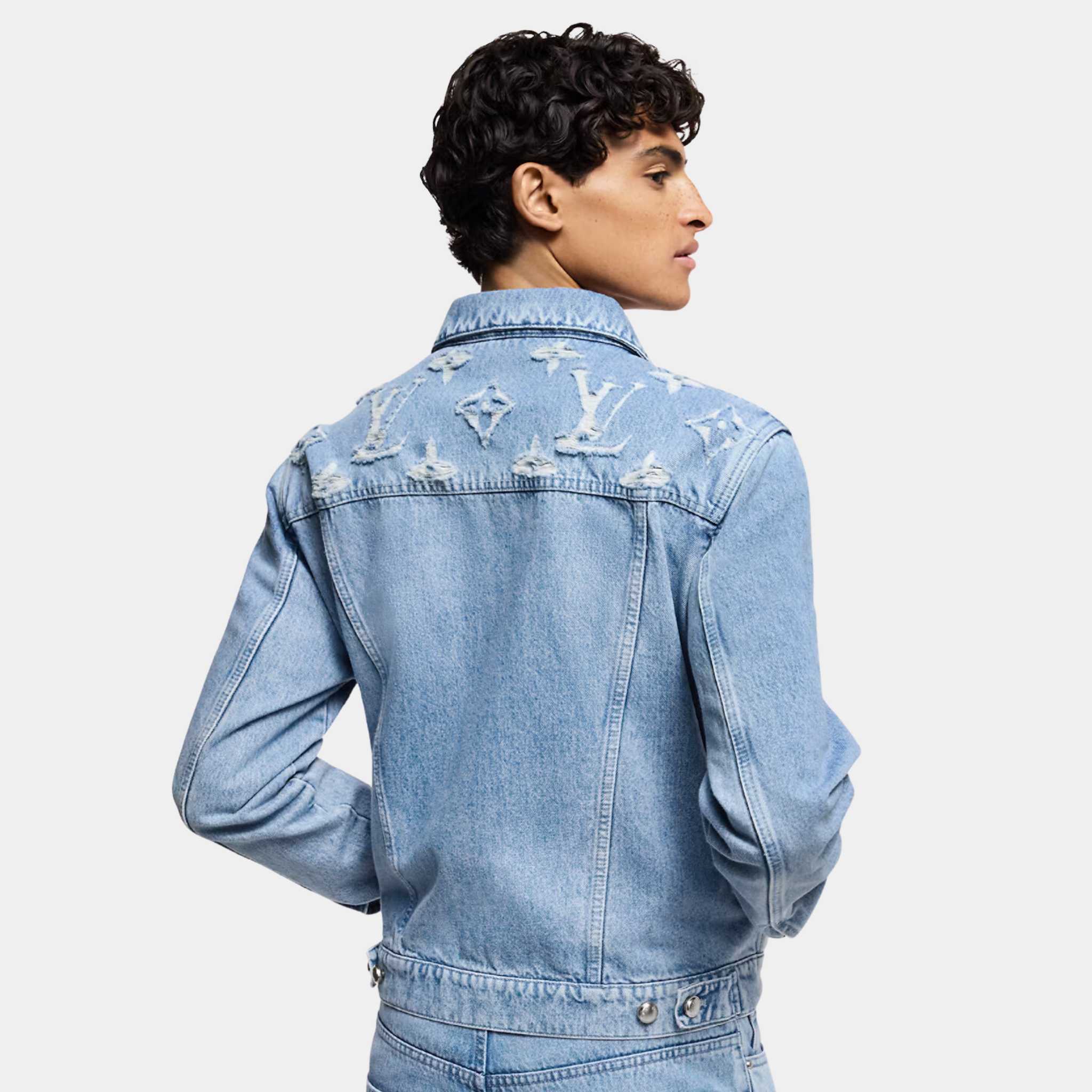 Louis Vuitton Denim Trucker Jacket , Model, Back