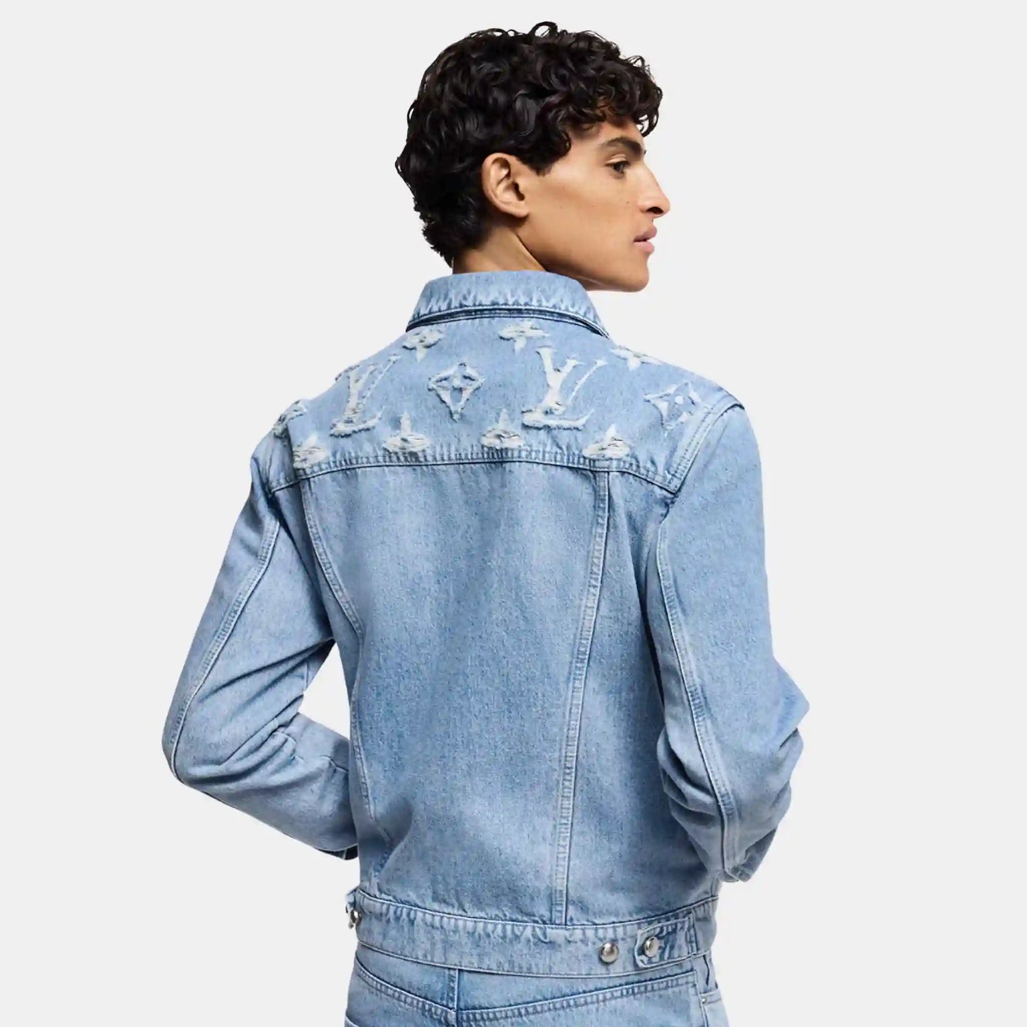 Louis Vuitton Denim Trucker Jacket , Model Back