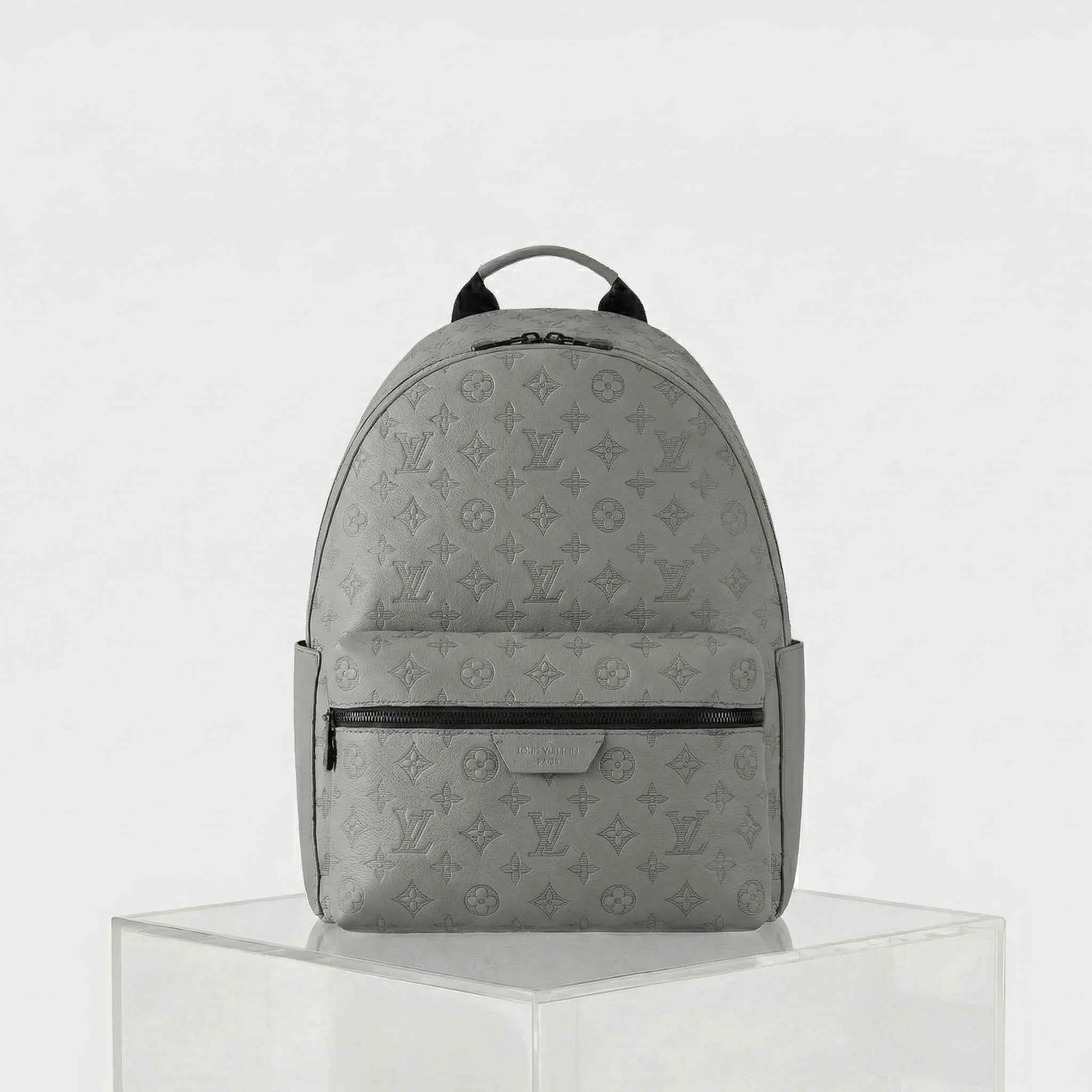 Louis Vuitton Discovery Backpack Monogram Shadow Leather, Anthracite Gray, Front